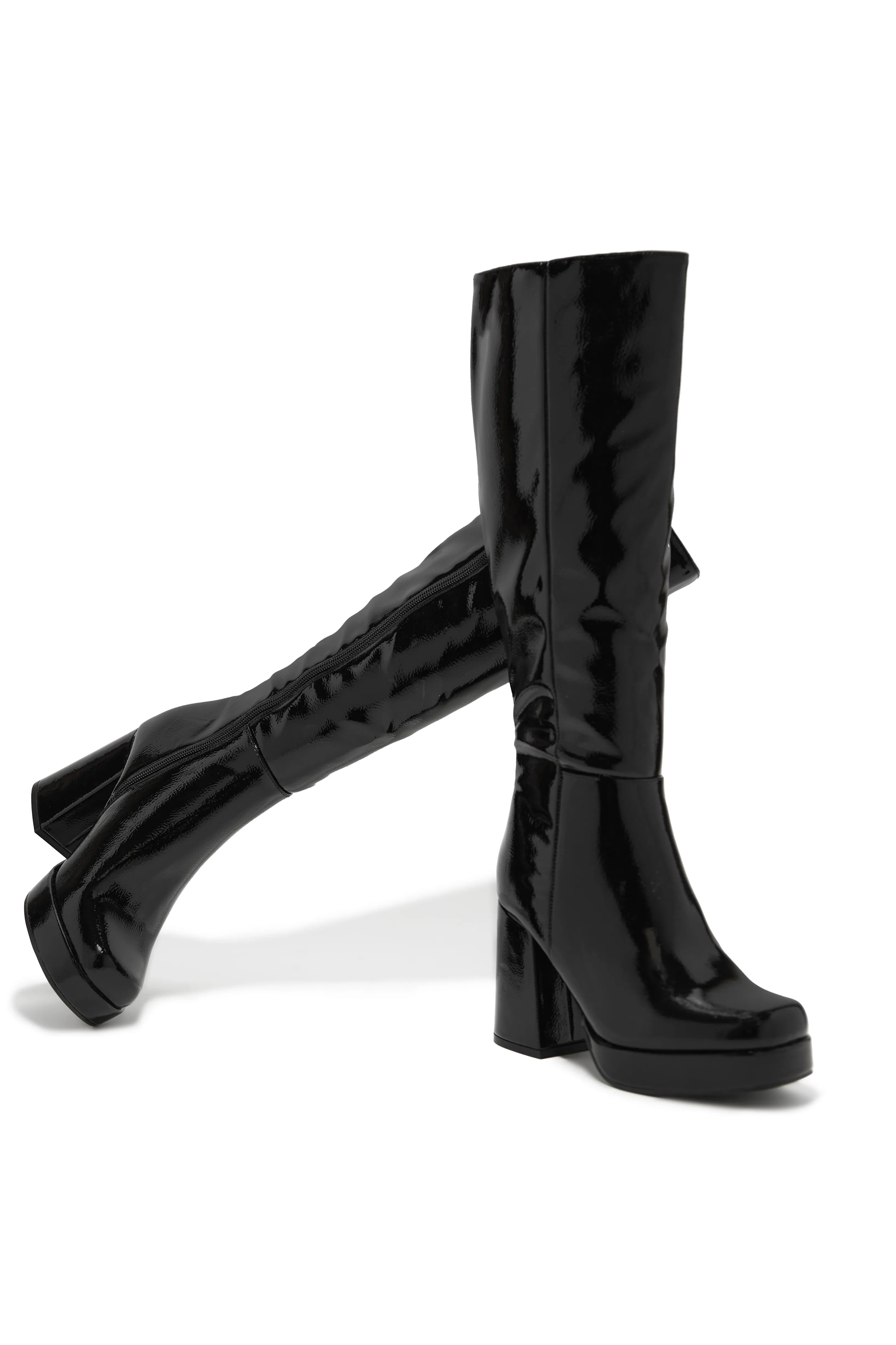 Kami Platform Block Heel Boots - Black sold by Miss Lola product image thumbnail 5