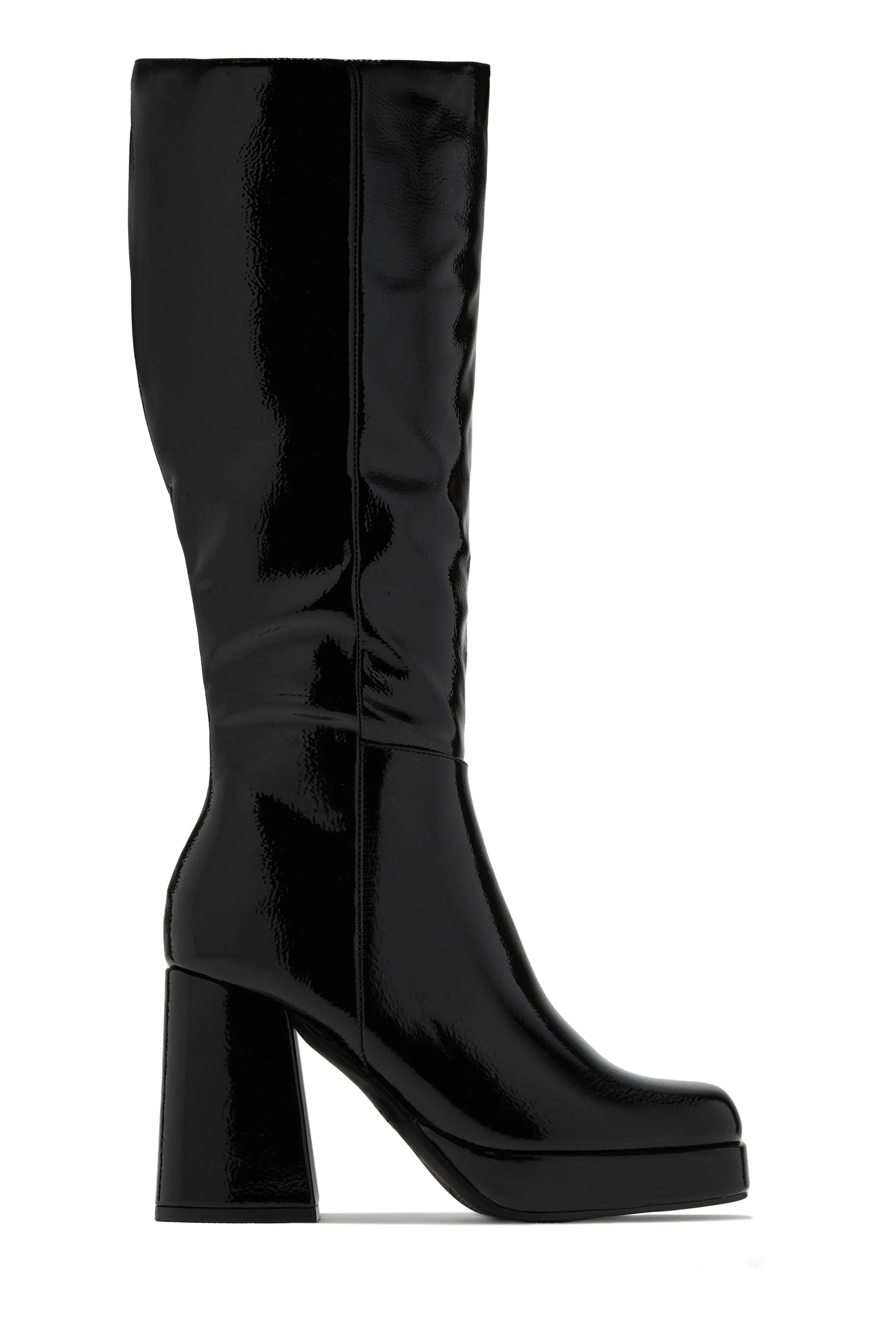 Kami Platform Block Heel Boots - Black sold by Miss Lola
