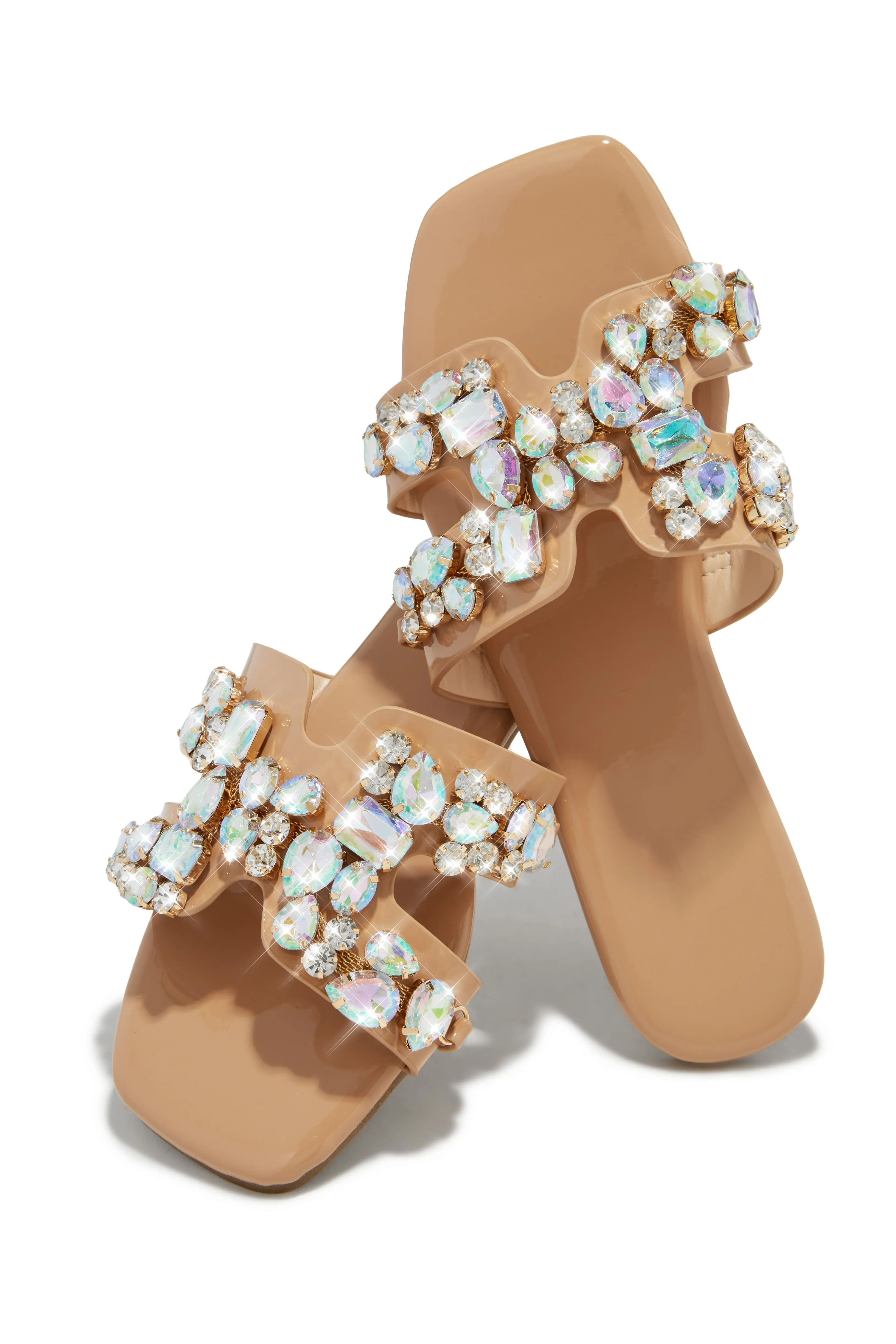 Aviani Embellished Slip On Sandals - Nude sold by Miss Lola product image thumbnail 4