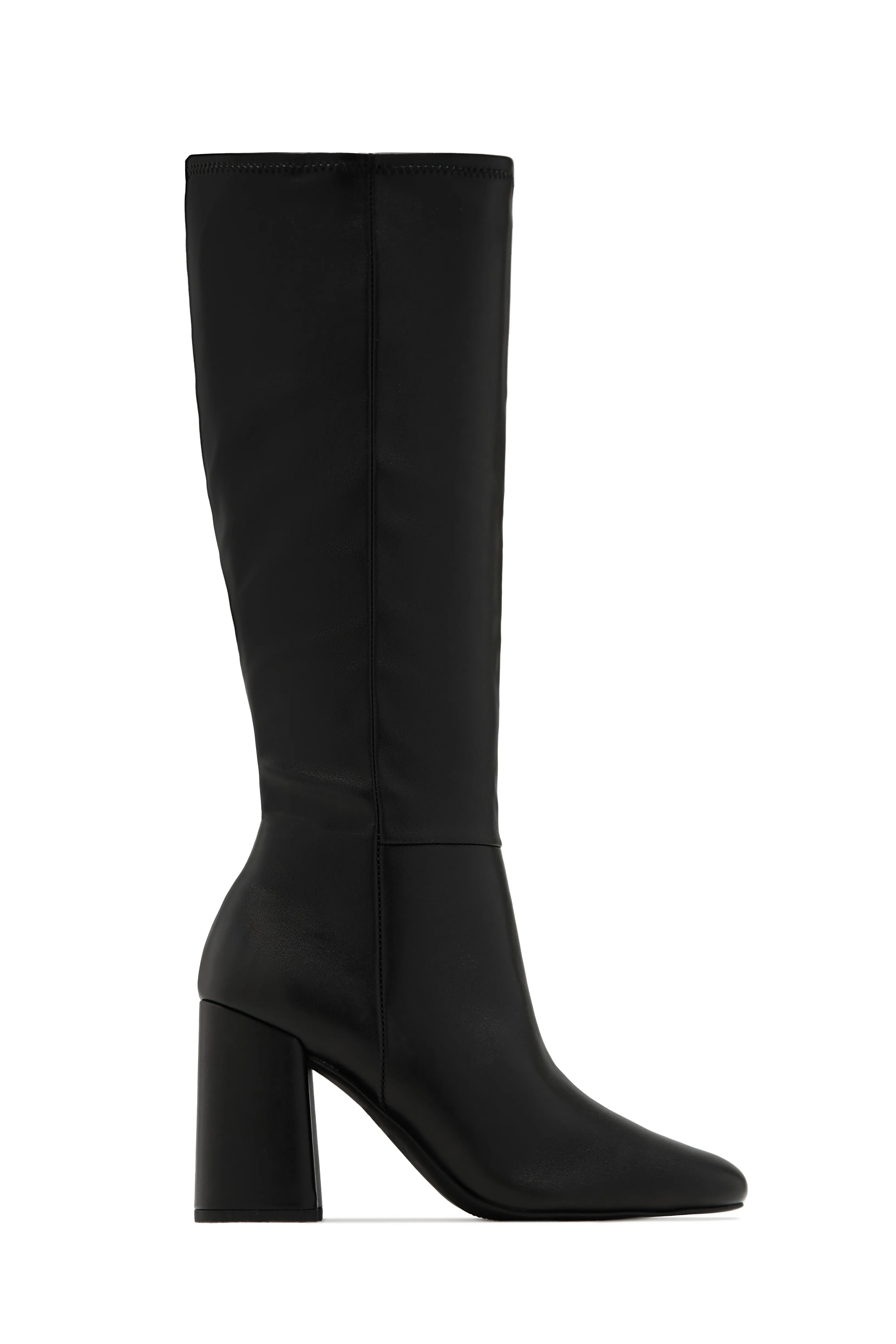 Viri Block Heel Knee High Boots - Black sold by Miss Lola product image thumbnail 2