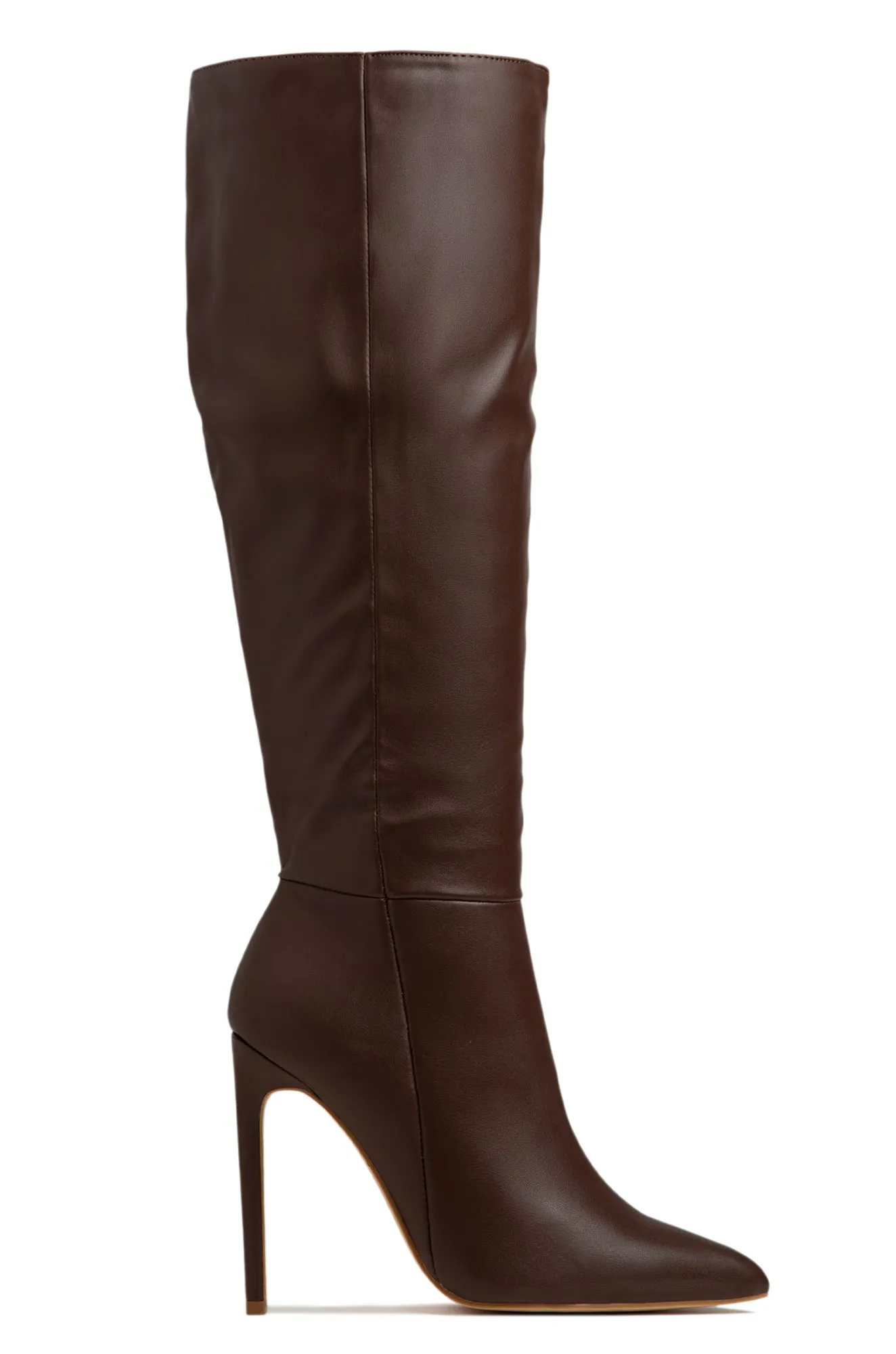 Tyrah Up To The Knee Heel Boots - Mocha sold by Miss Lola product image thumbnail 2