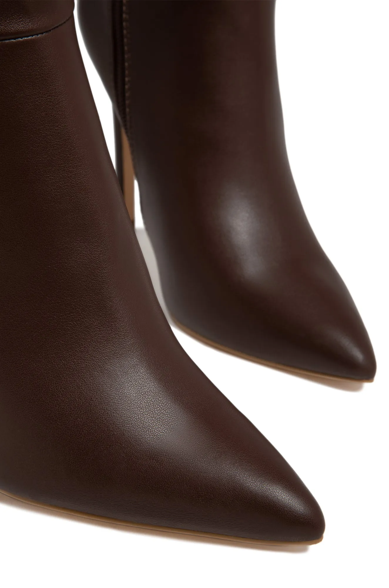 Tyrah Up To The Knee Heel Boots - Mocha sold by Miss Lola product image thumbnail 3