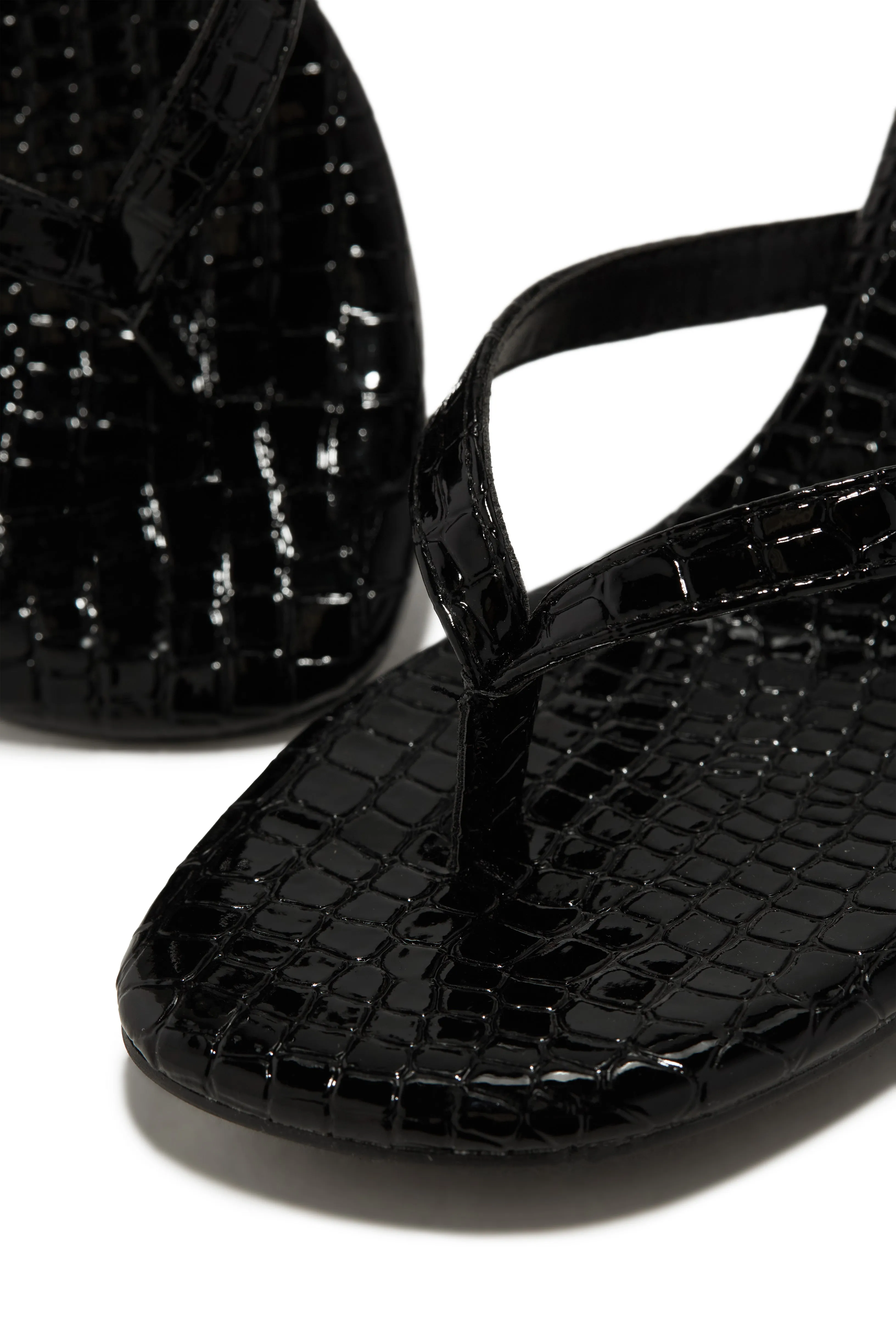 Tania Single Sole Mule Heels - Black Croc sold by Miss Lola product image thumbnail 3