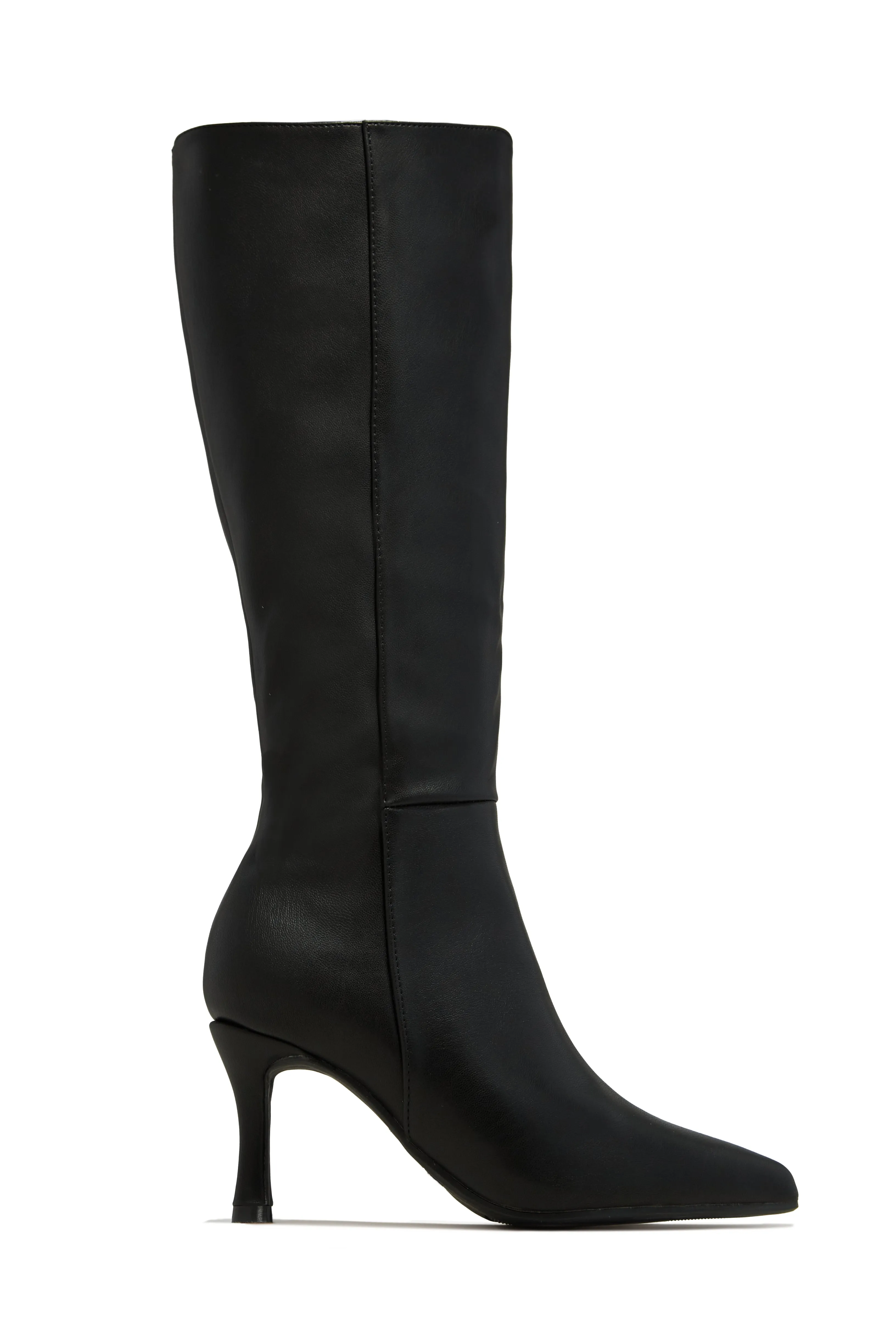 Zama Knee High Heel Boots - Black sold by Miss Lola