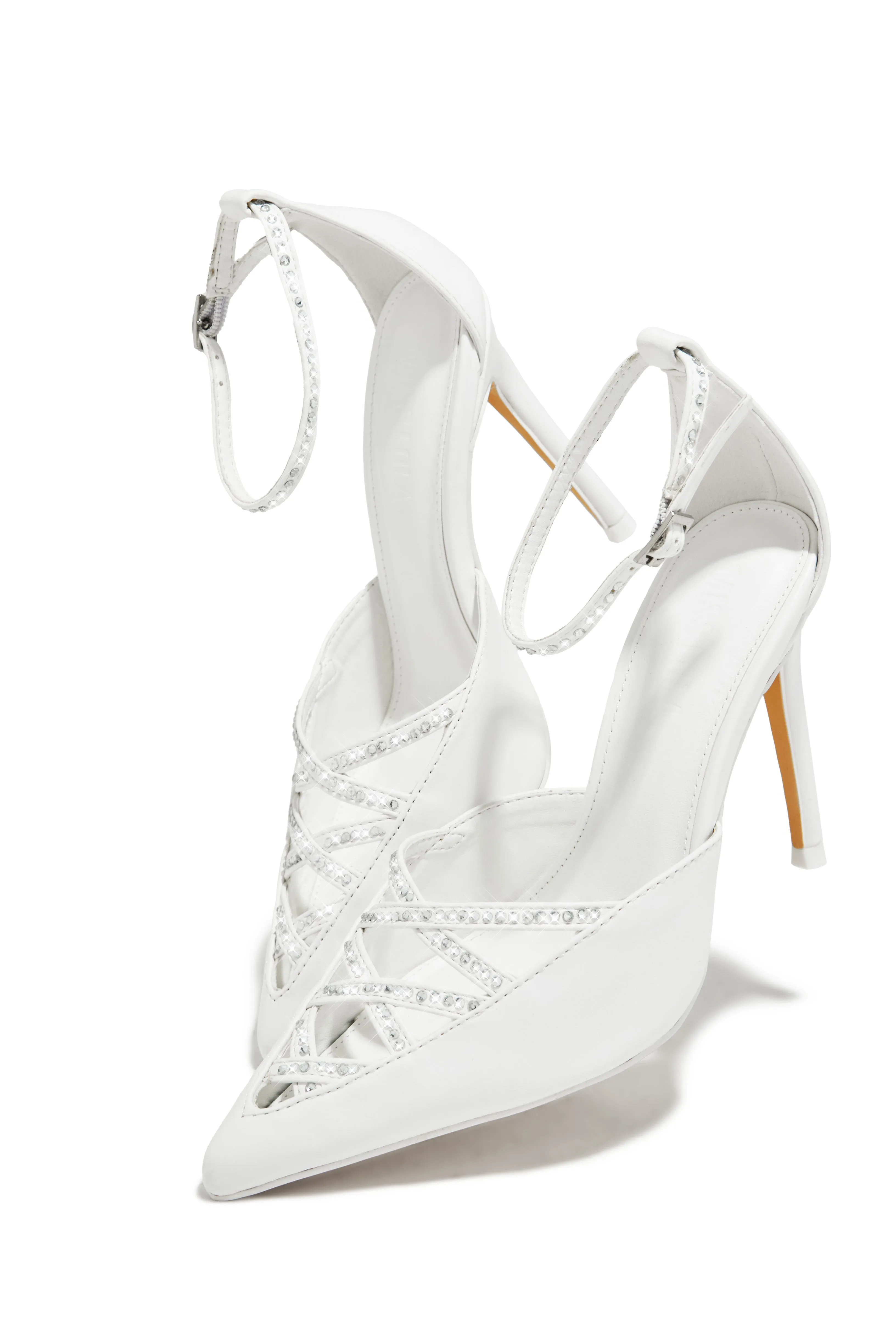 Tanalee Embellished High Heel Pumps - White sold by Miss Lola product image thumbnail 4