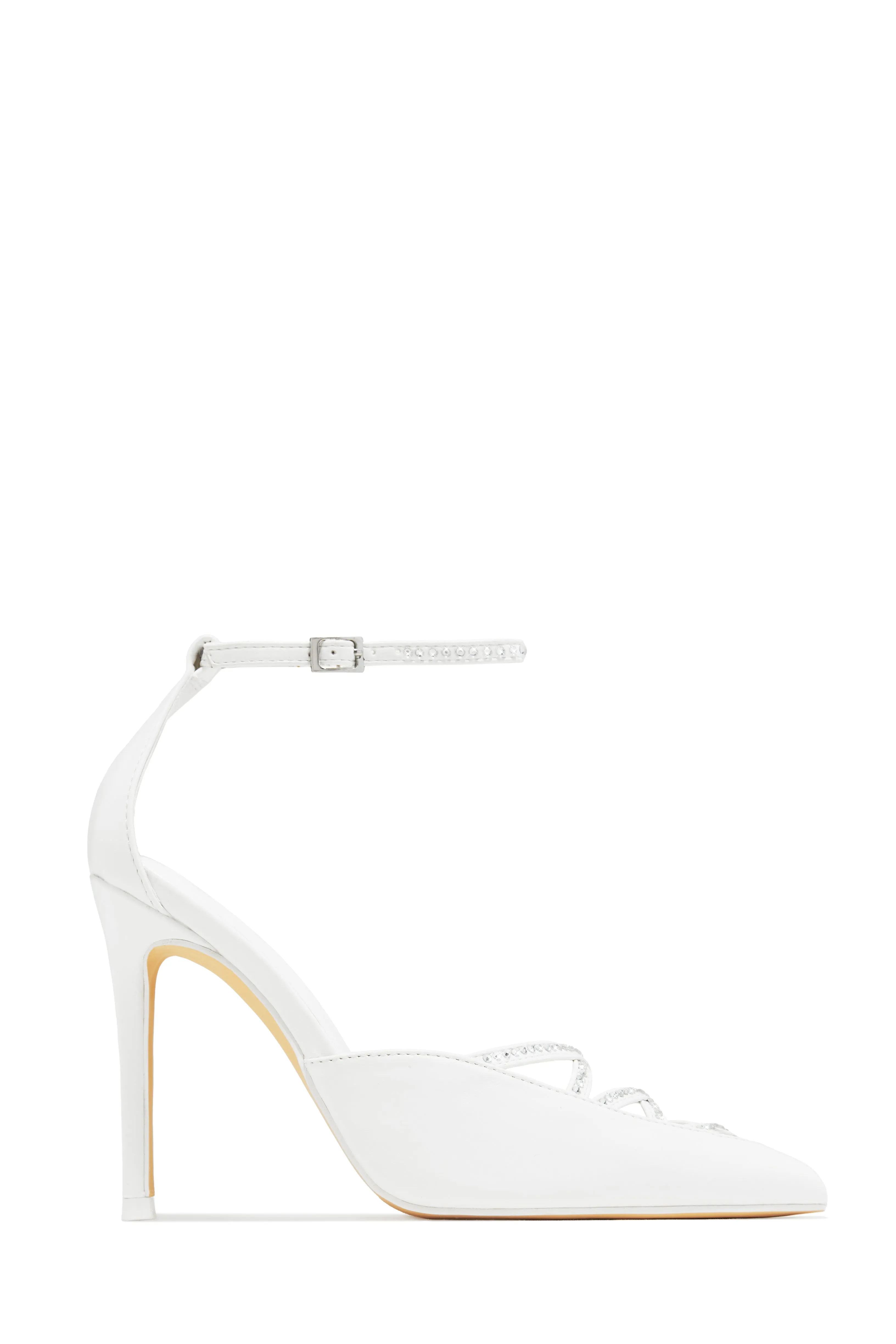 Tanalee Embellished High Heel Pumps - White sold by Miss Lola
