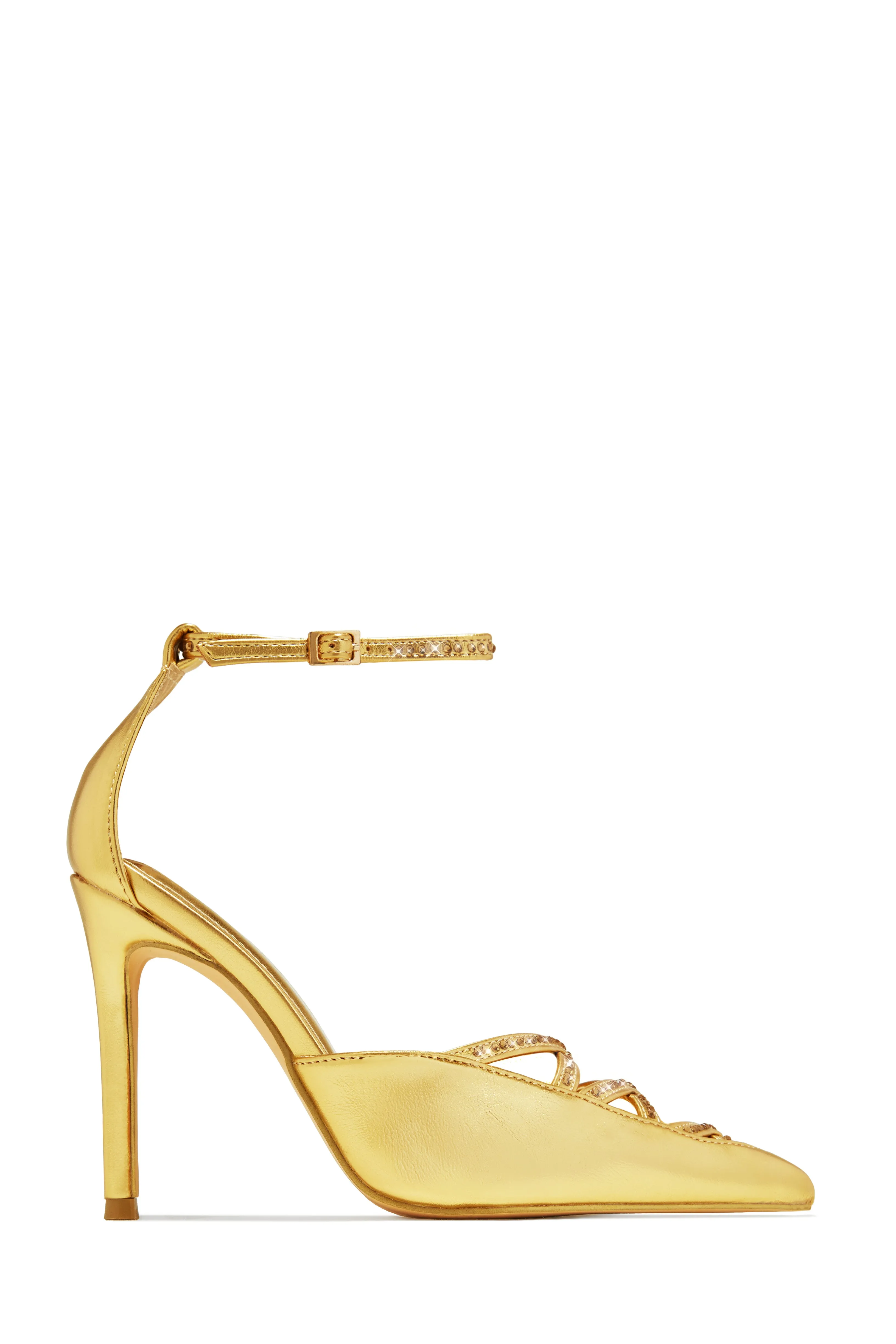 Tanalee Embellished High Heel Pumps - Gold sold by Miss Lola