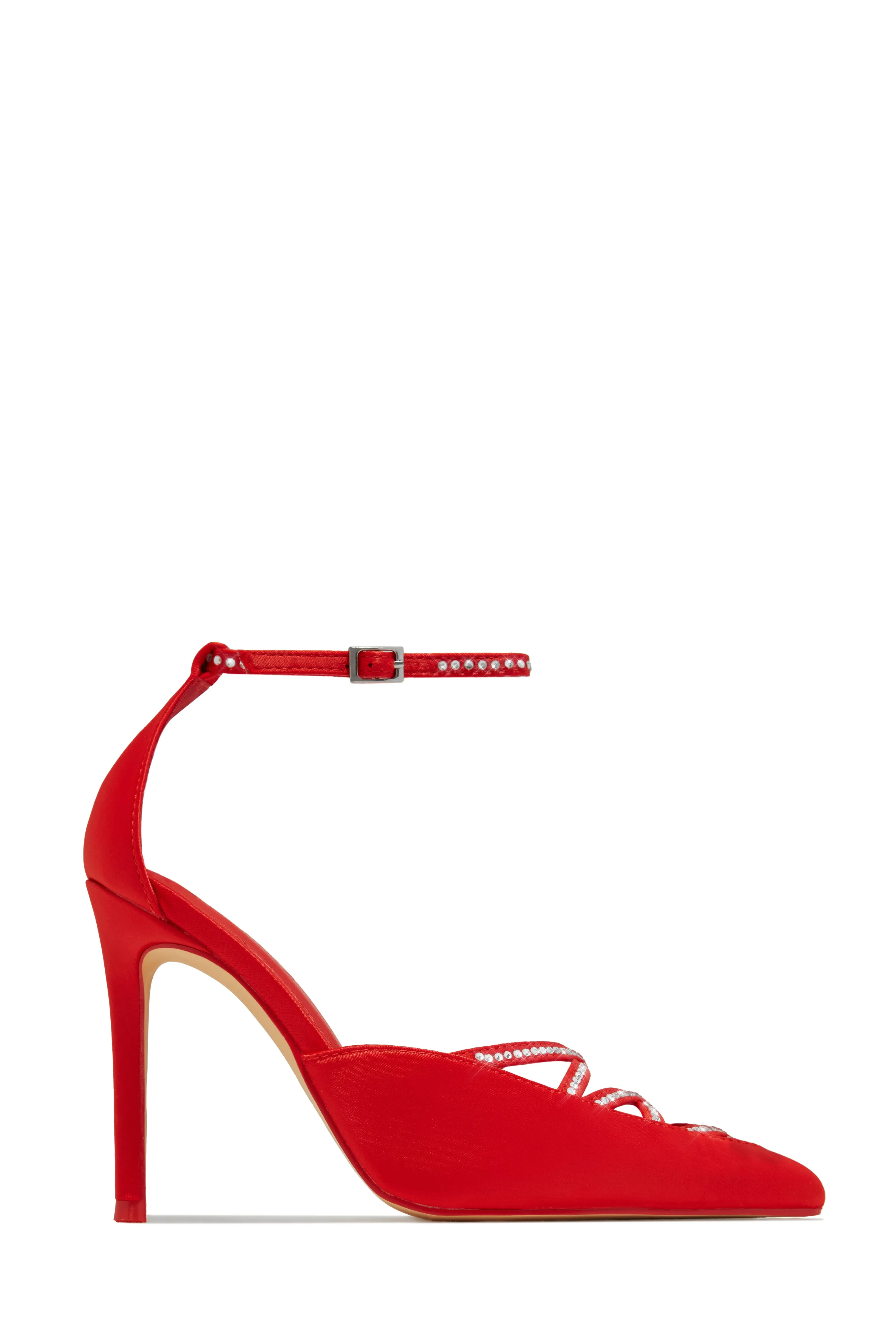 Tanalee Embellished High Heel Pumps - Red sold by Miss Lola