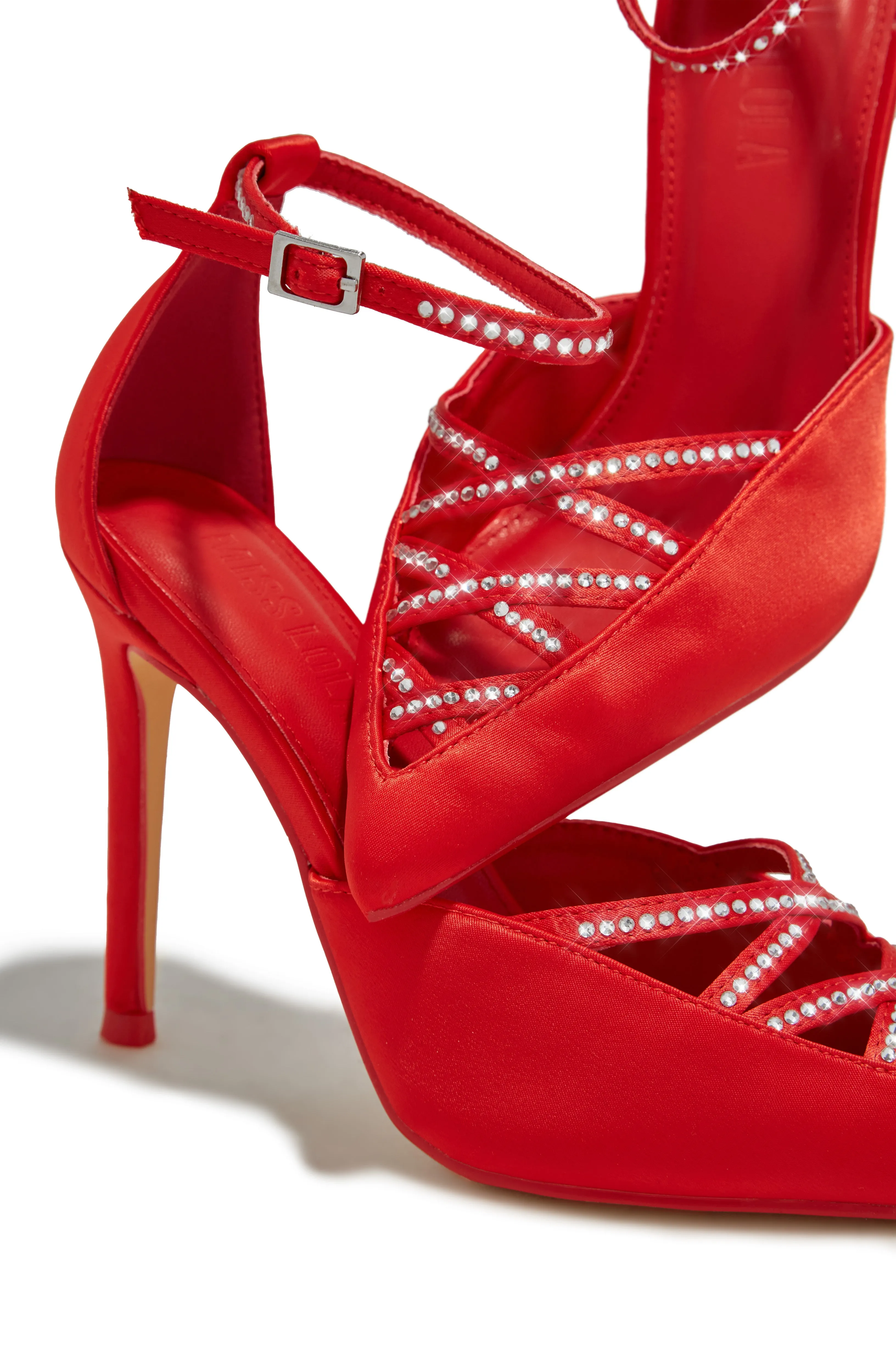 Tanalee Embellished High Heel Pumps - Red sold by Miss Lola product image thumbnail 2