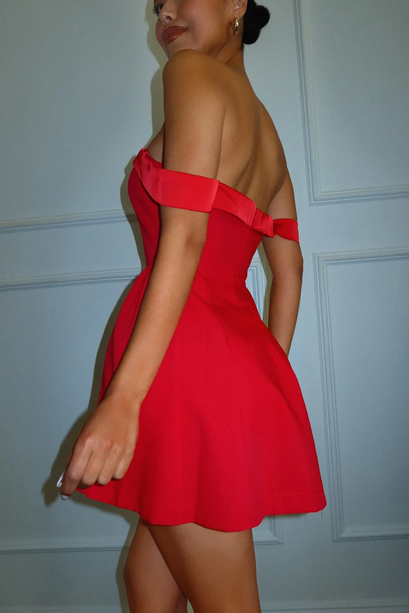Allona Off The Shoulder Mini Dress - Red sold by Miss Lola product image thumbnail 2
