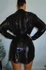 Winslet Sequin Long Sleeve Dress - Black sold by Miss Lola