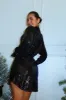 Winslet Sequin Long Sleeve Dress - Black sold by Miss Lola