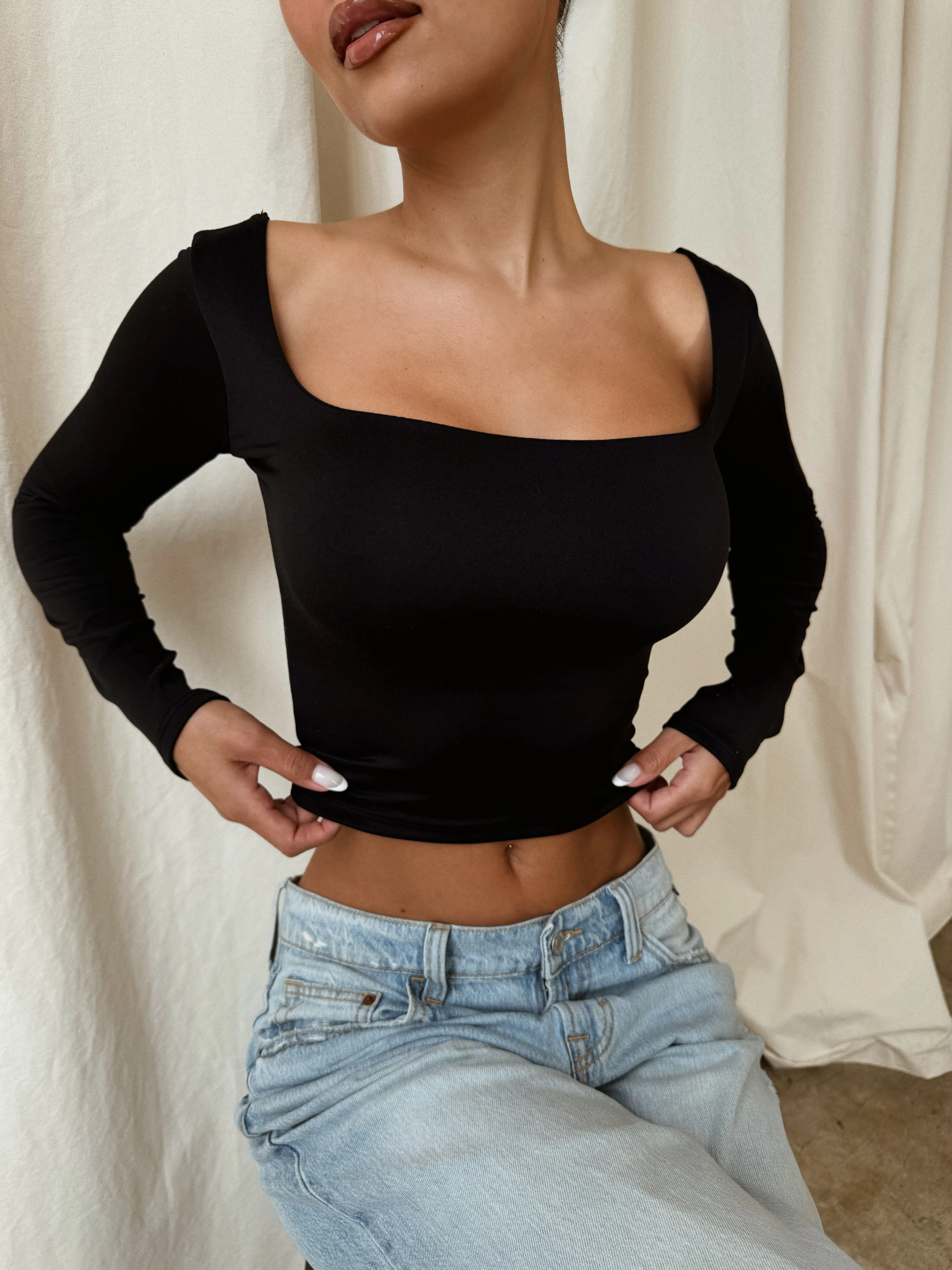 Maybelle Long Sleeve Top - Black sold by Miss Lola product image thumbnail 3