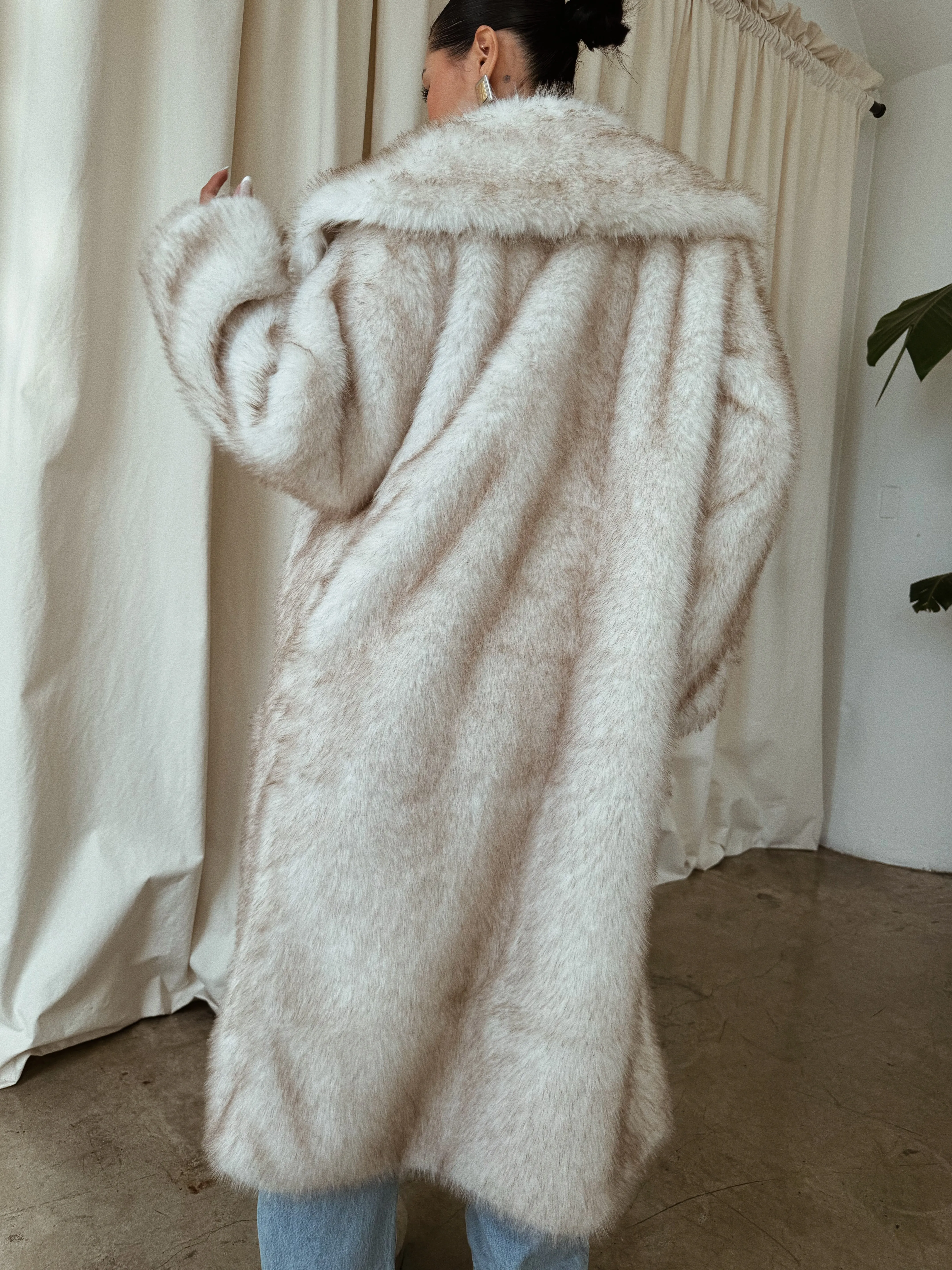 Elina Faux Fur Coat - Cream sold by Miss Lola product image thumbnail 3