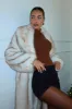 Elina Faux Fur Coat - Cream sold by Miss Lola