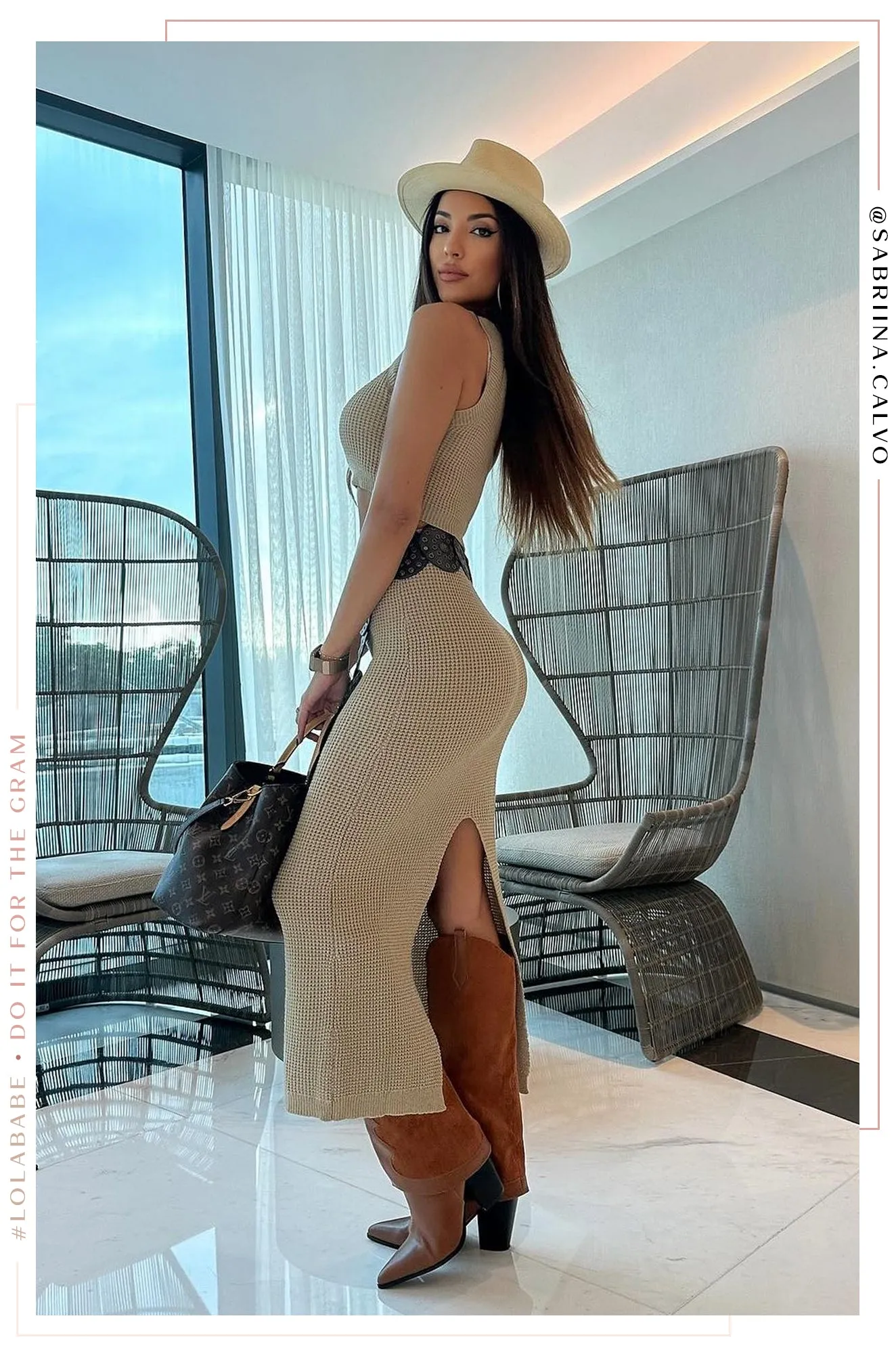 Jolene Knee High Block Heel Boots - Brown sold by Miss Lola product image thumbnail 2