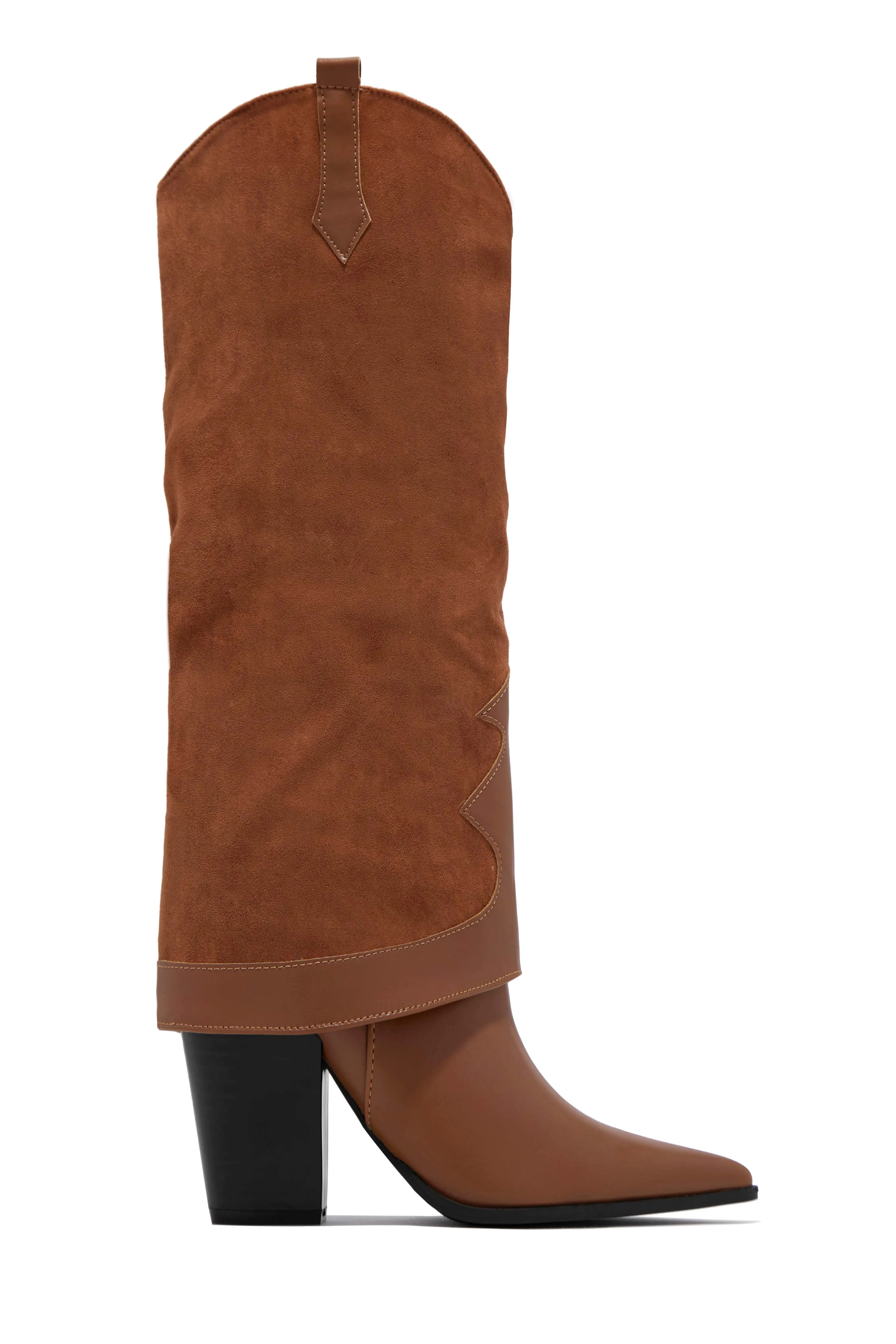 Jolene Knee High Block Heel Boots - Brown sold by Miss Lola product image thumbnail 5