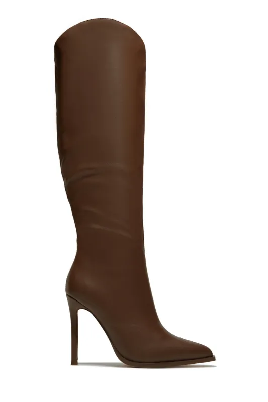 Dakota High Heel Boots - Brown sold by Miss Lola
