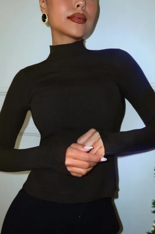 Brin Long Sleeve Top - Black sold by Miss Lola