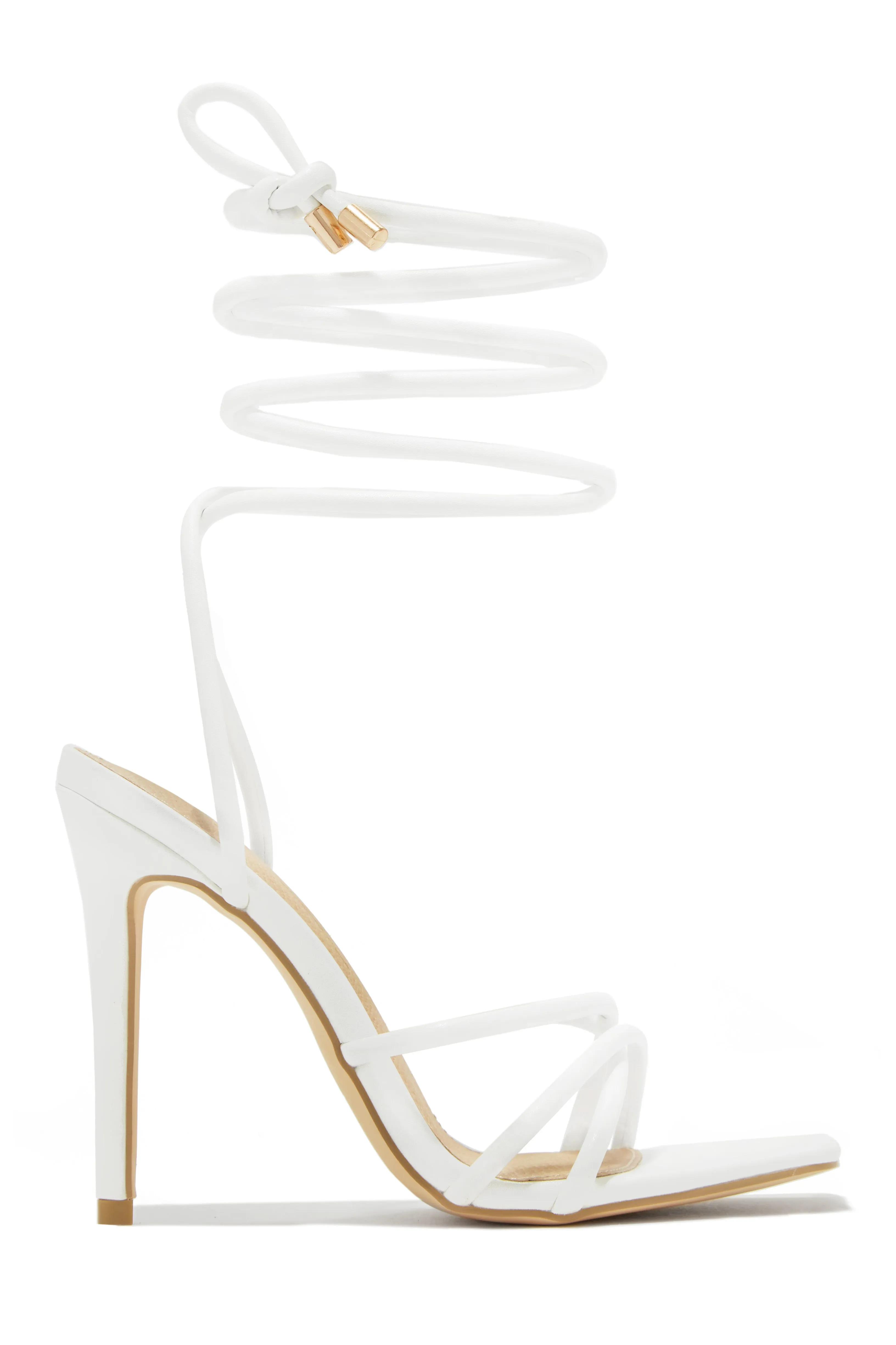 Holly Lace Up Strappy Heels - White sold by Miss Lola product image thumbnail 2