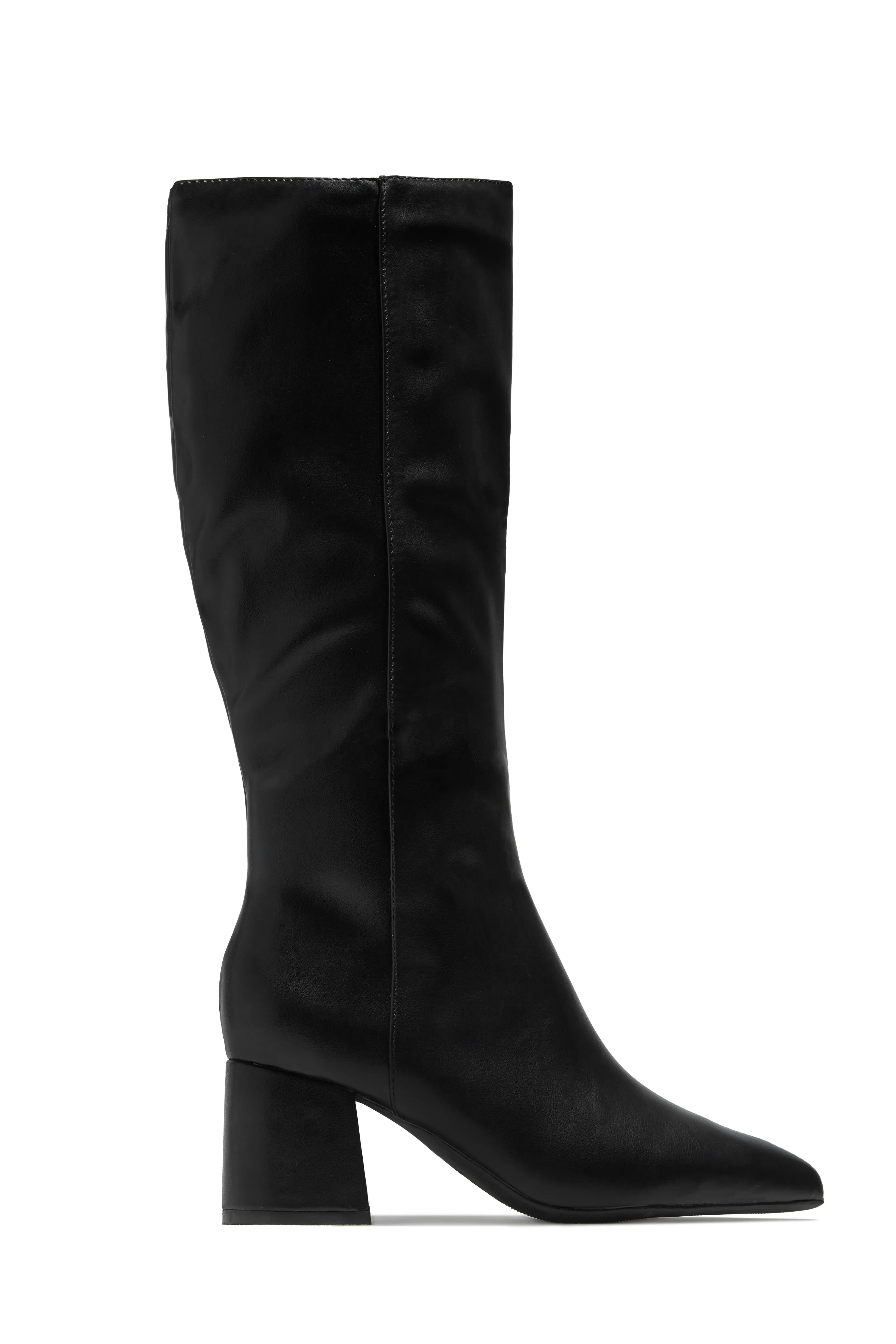 Adri Block Heel Boots - Black sold by Miss Lola