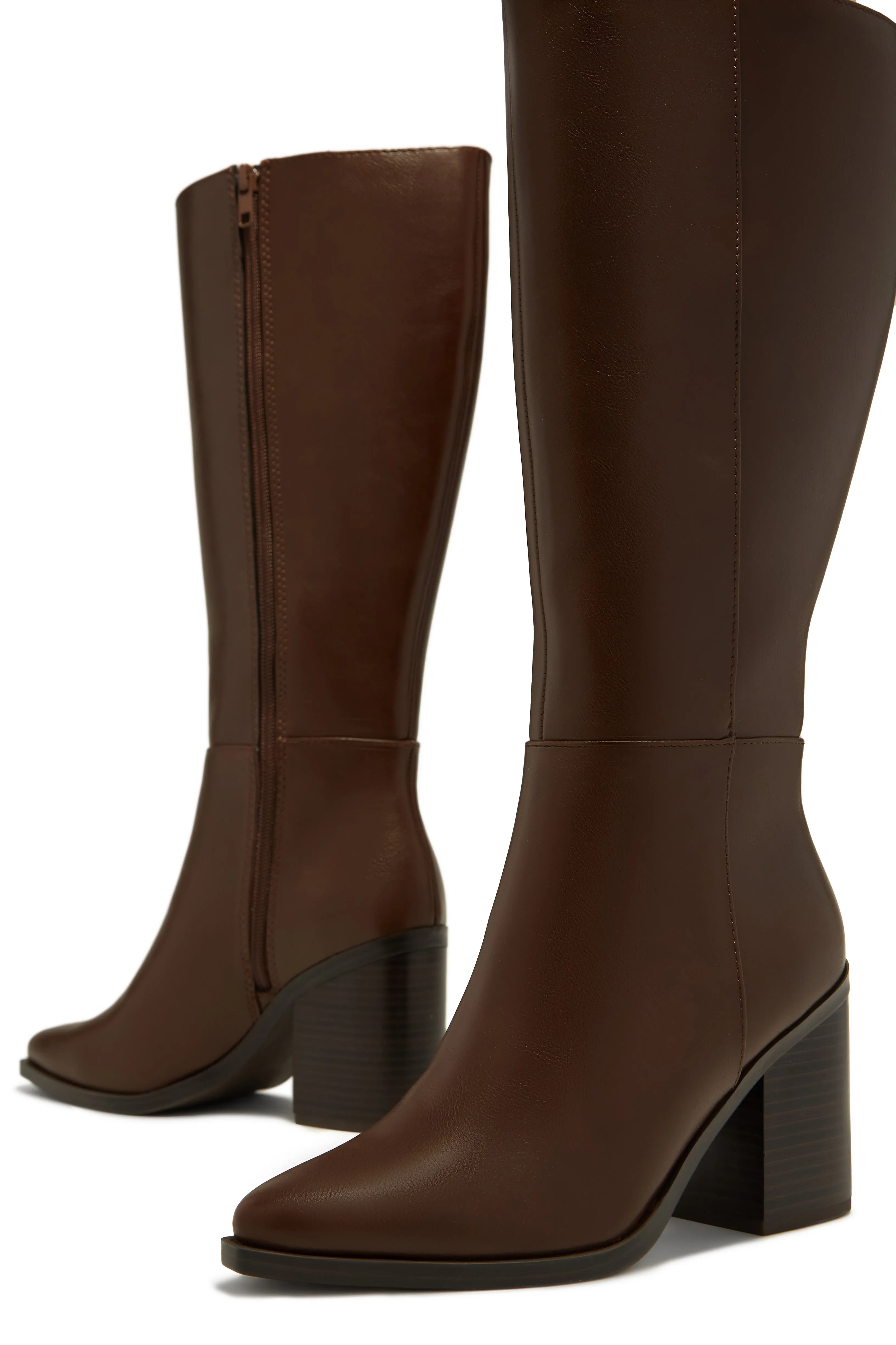 Dreyana Block Heel Boots - Brown sold by Miss Lola product image thumbnail 2