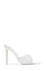 Kari Embellished High Heel Mules - White sold by Miss Lola