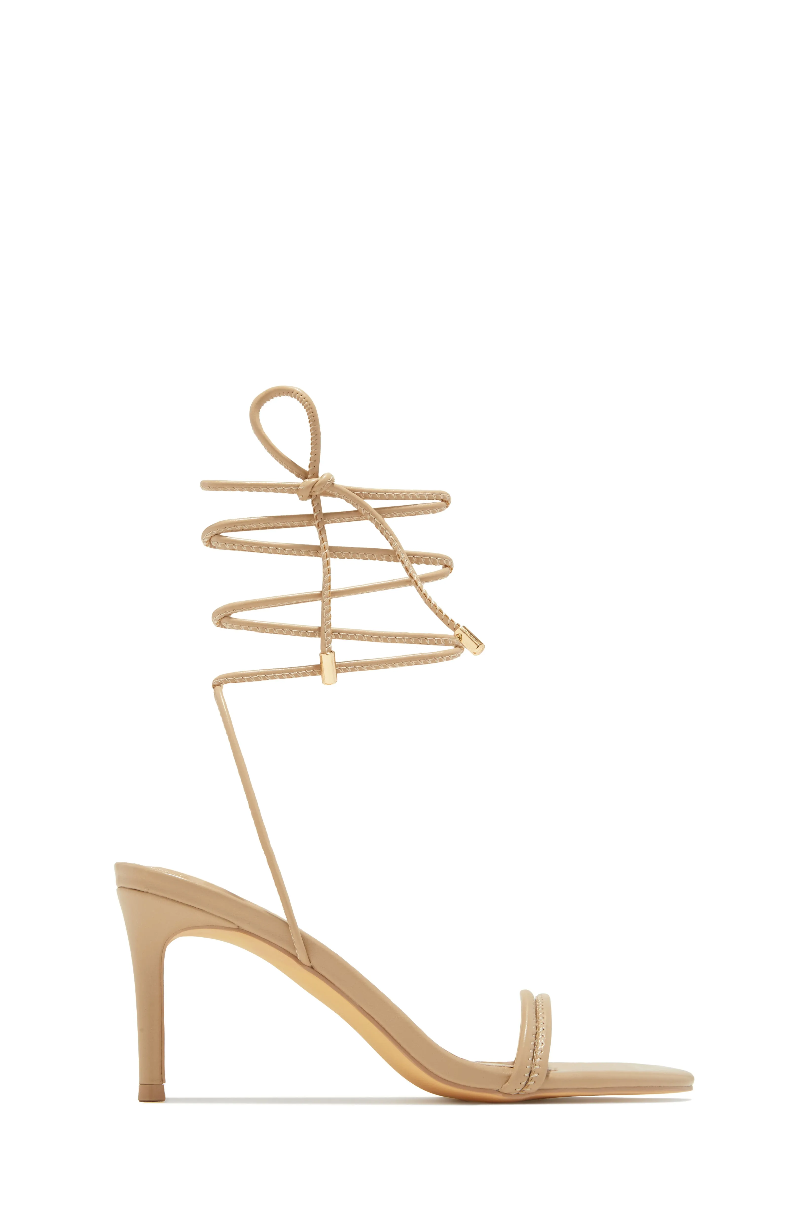 Ashantii Lace Up Mid Heels - Nude sold by Miss Lola