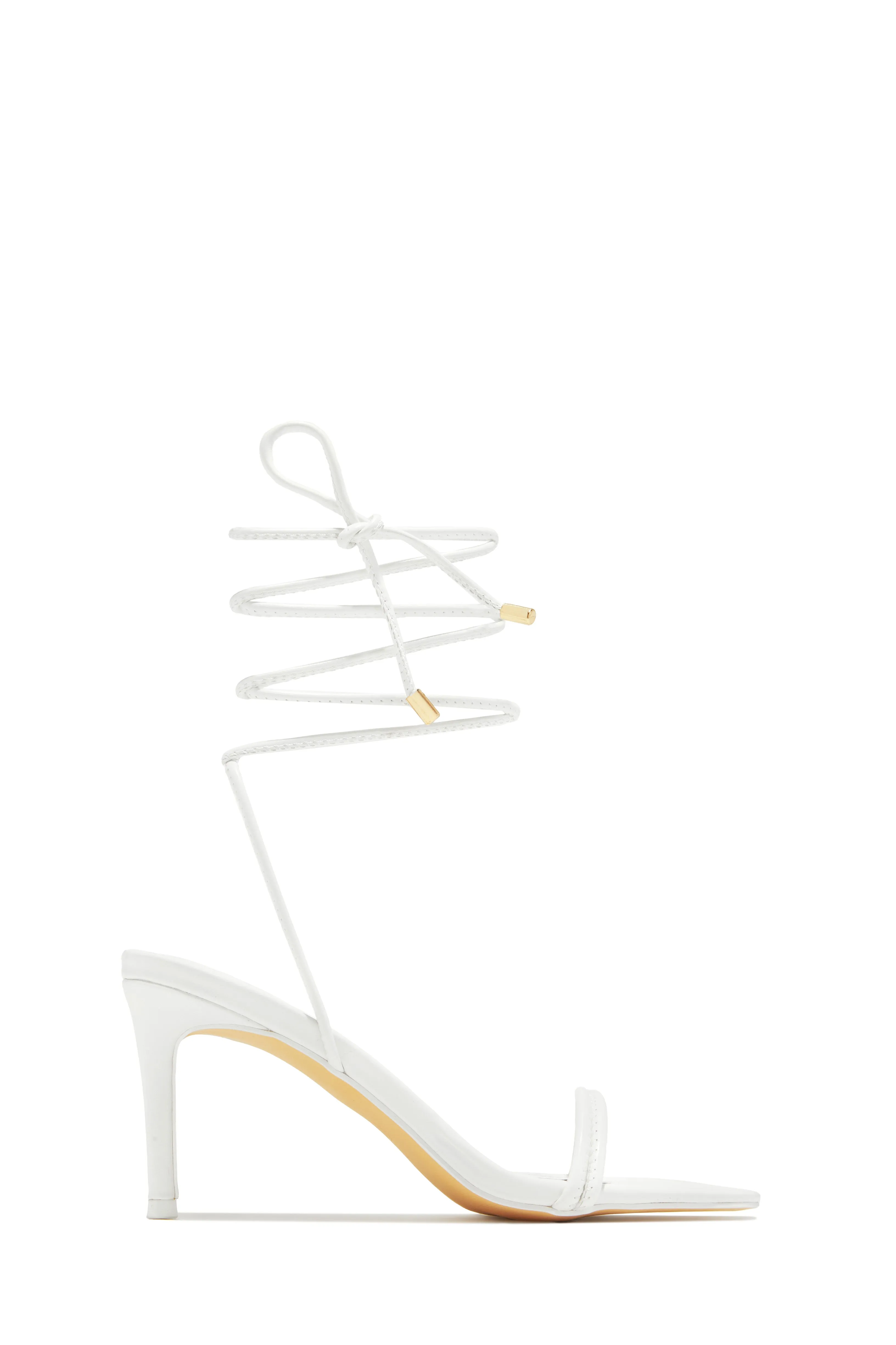Ashantii Lace Up Mid Heels - White sold by Miss Lola