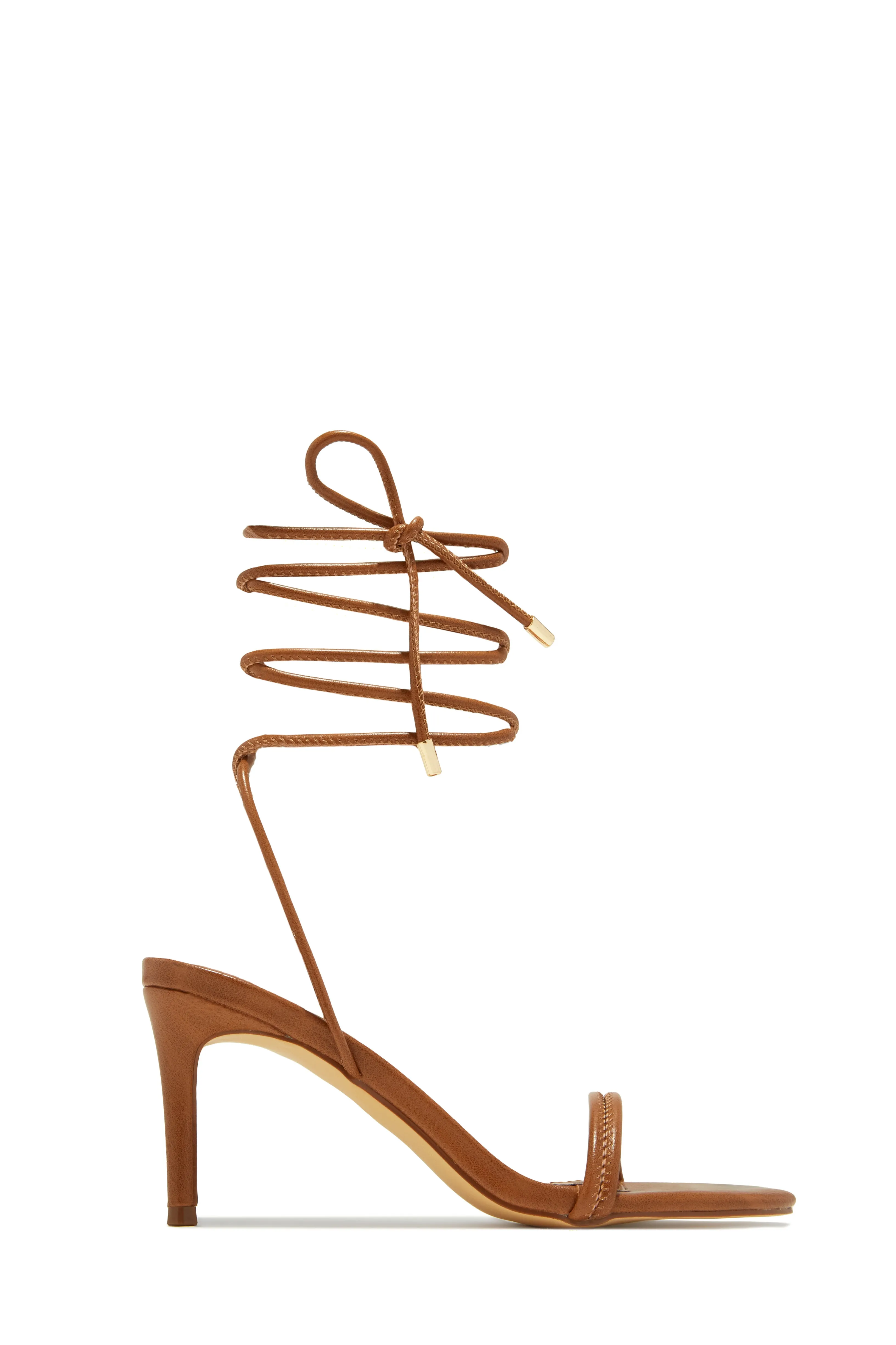 Ashantii Lace Up Mid Heels - Tan sold by Miss Lola product image thumbnail 2