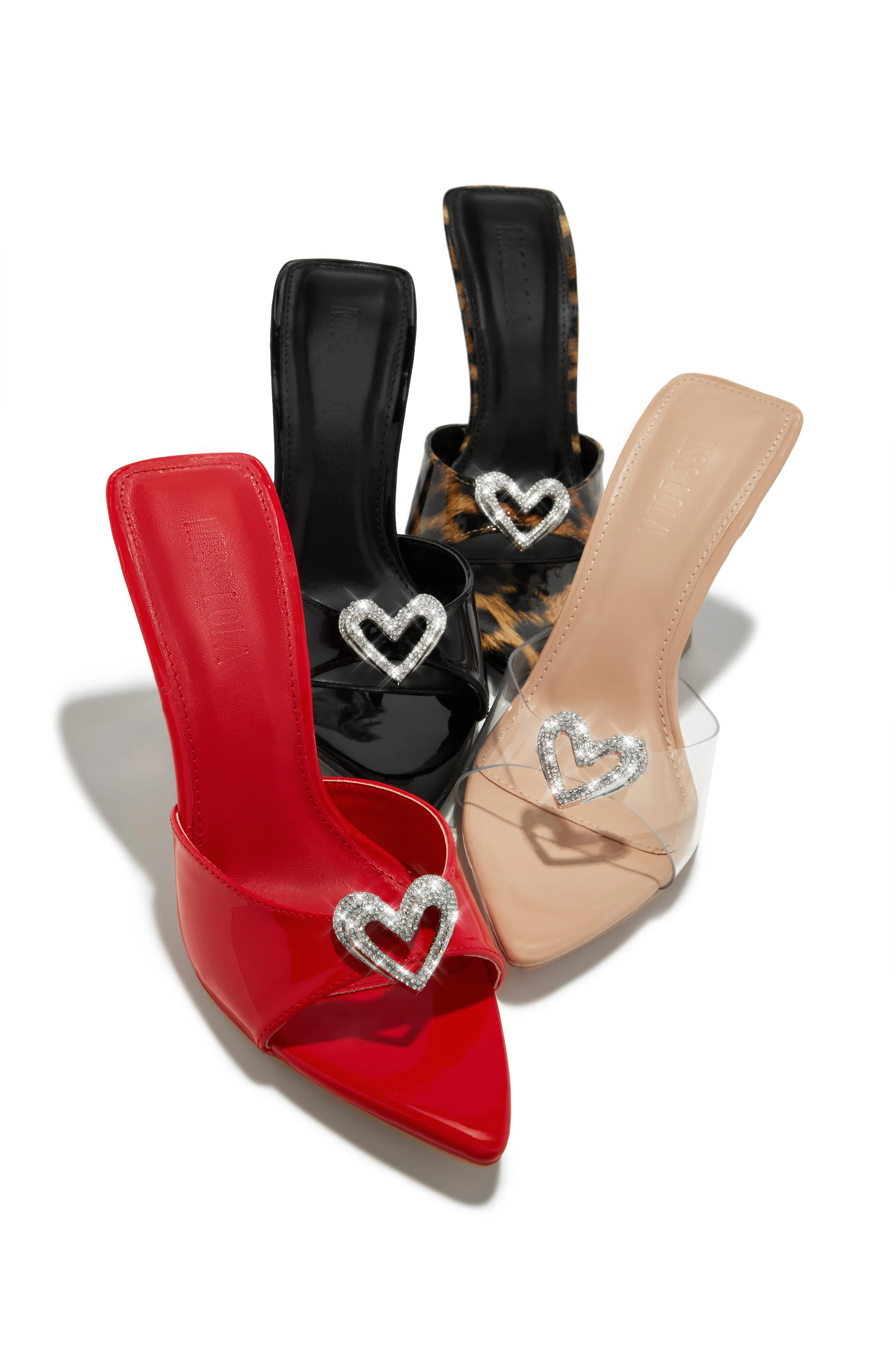 Uilani Heart Embellished Mule Heels - Black sold by Miss Lola product image thumbnail 4