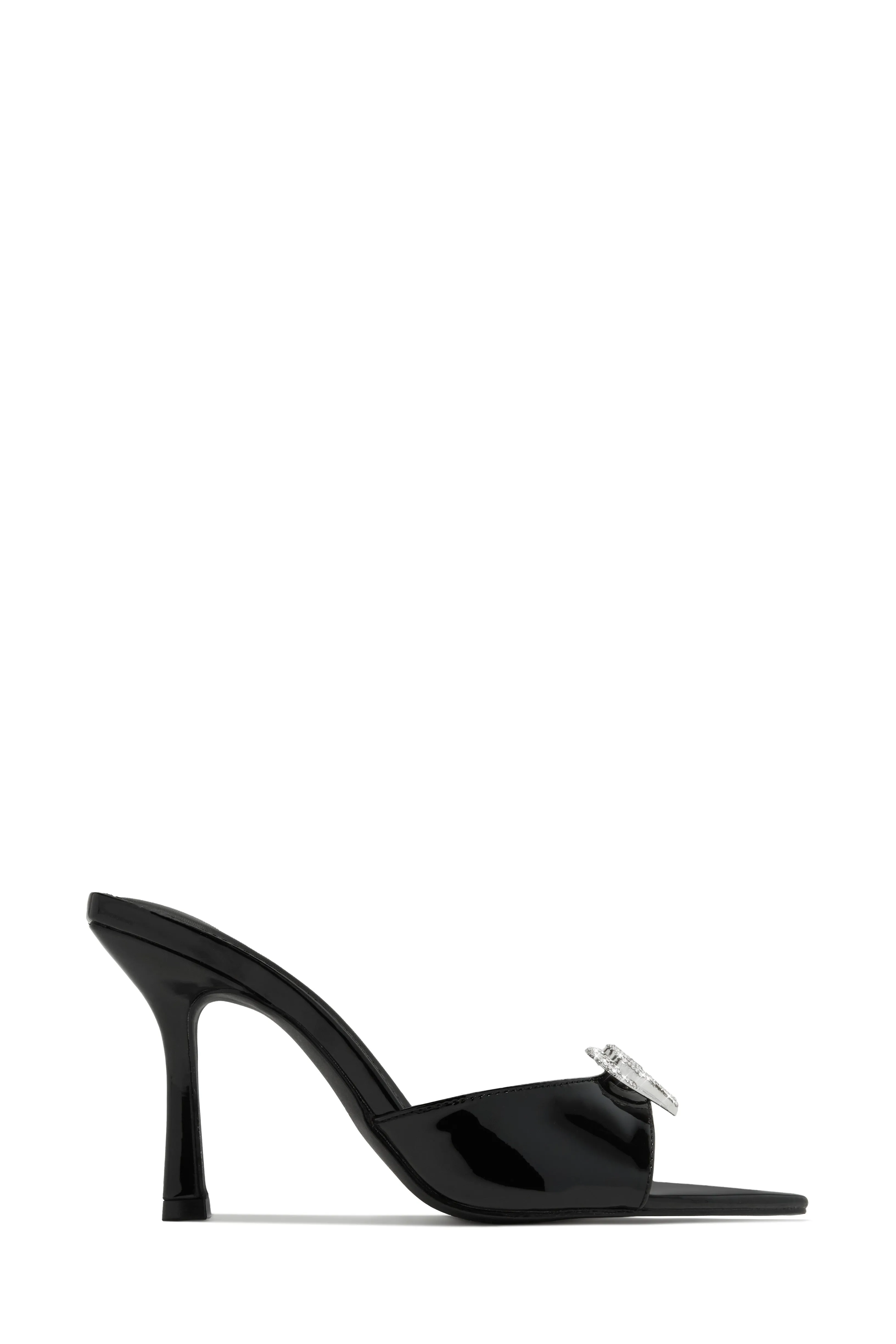 Uilani Heart Embellished Mule Heels - Black sold by Miss Lola product image thumbnail 5