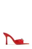 Uilani Heart Embellished Mule Heels - Red sold by Miss Lola