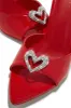 Uilani Heart Embellished Mule Heels - Red sold by Miss Lola
