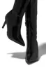 Scarlette Below The Knee Heel Boots - Black Pat sold by Miss Lola