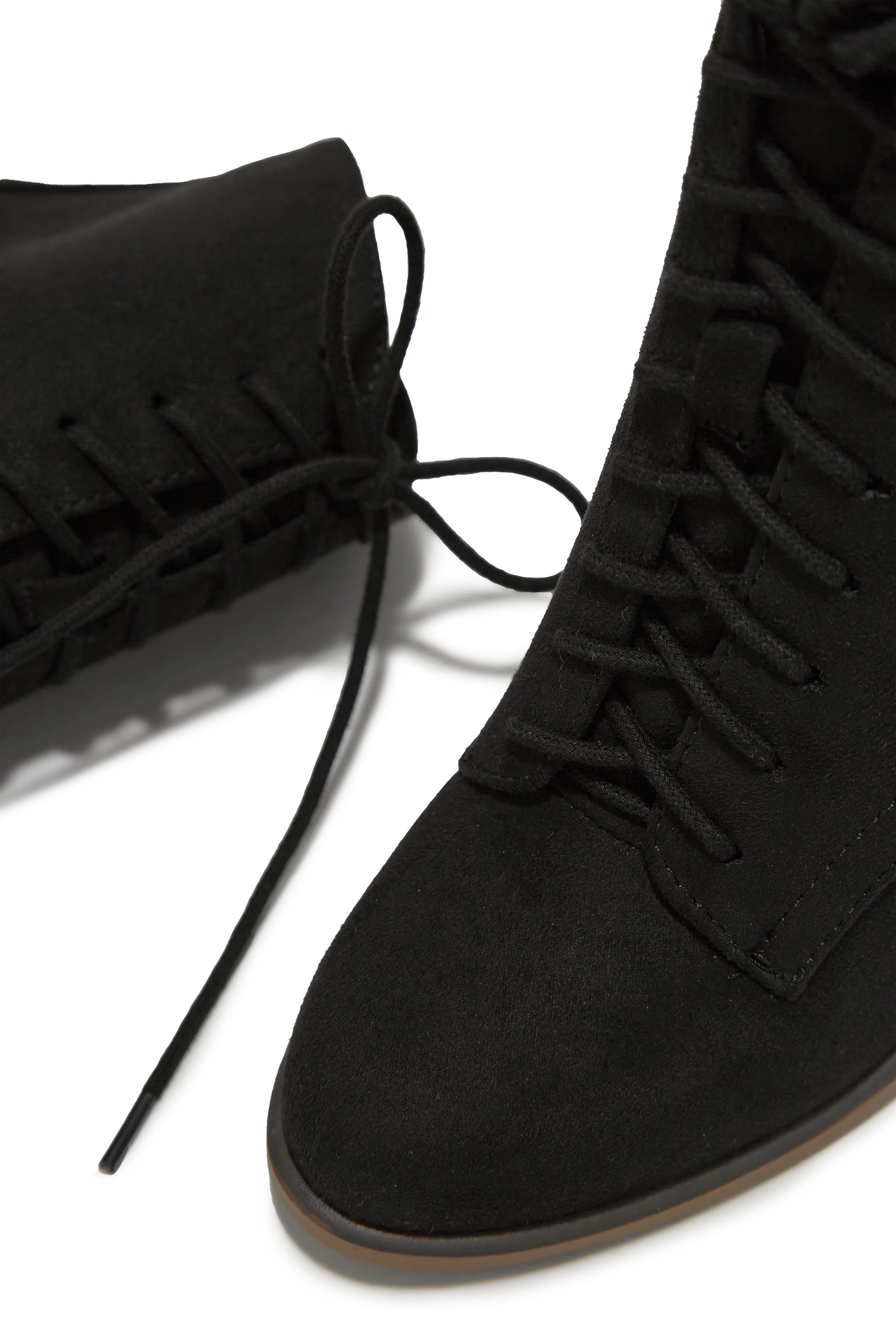 Fall Moment Lace Up Block Heel Ankle Boots - Black sold by Miss Lola product image thumbnail 5