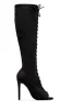Only Rumors Lace Up Heel Boots - Black sold by Miss Lola