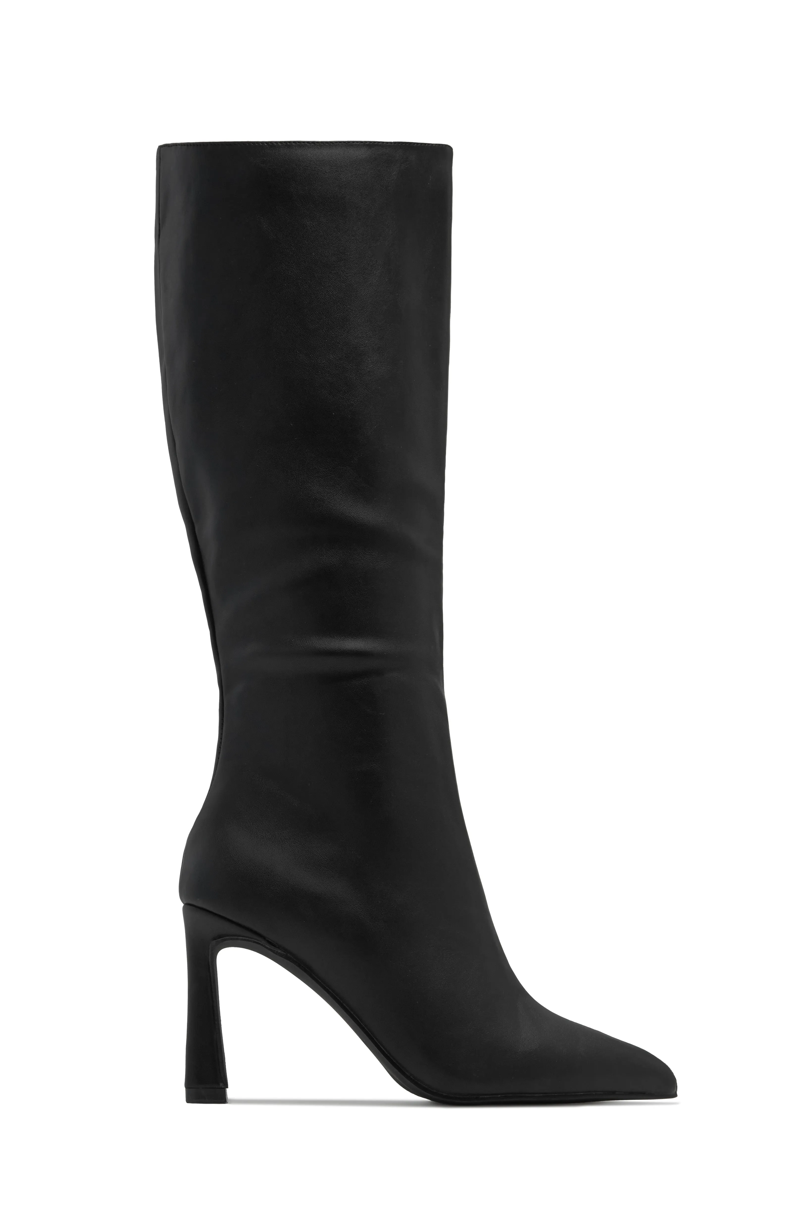 Kymmie Below The Knee Heel Boots - Black sold by Miss Lola