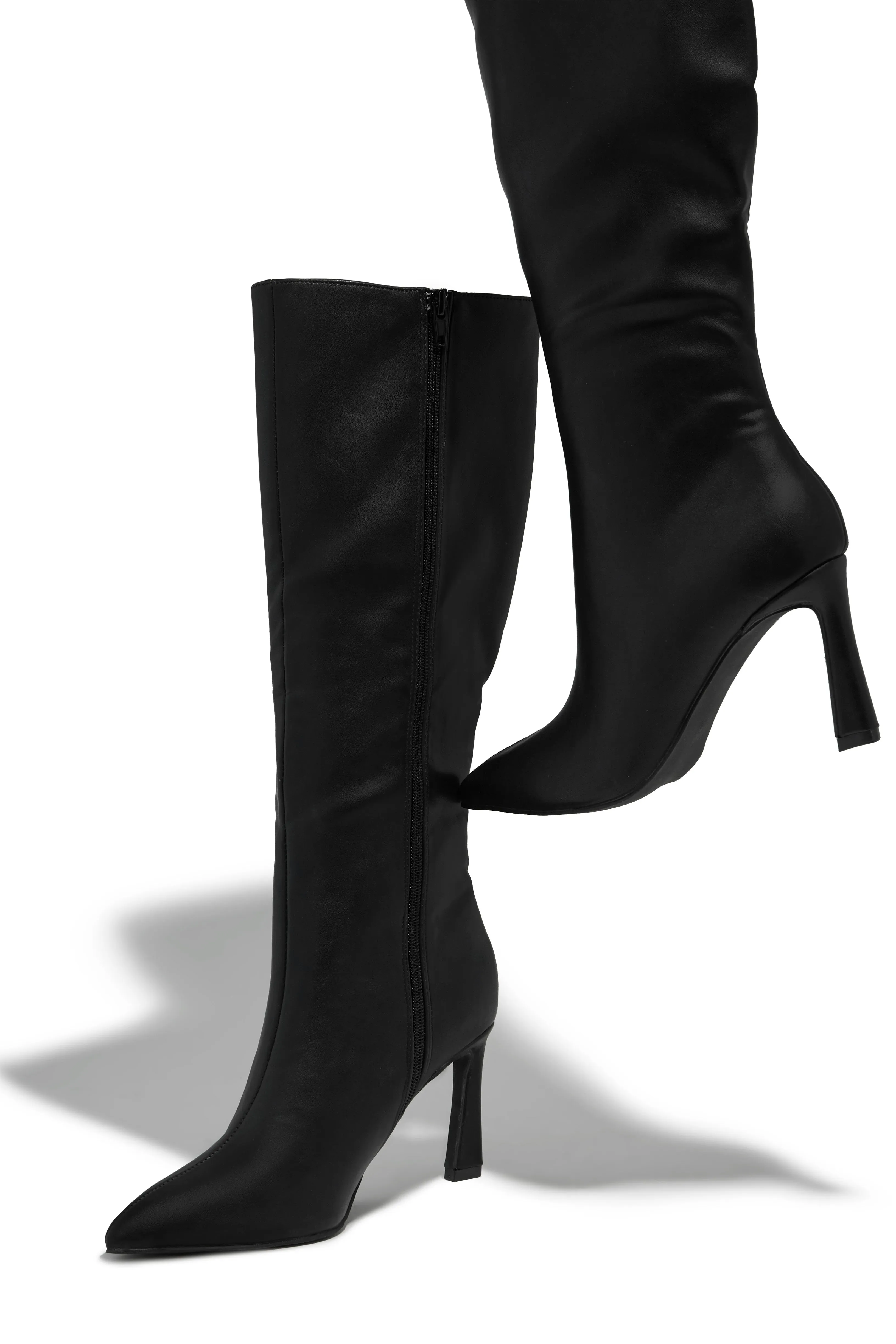 Kymmie Below The Knee Heel Boots - Black sold by Miss Lola product image thumbnail 5