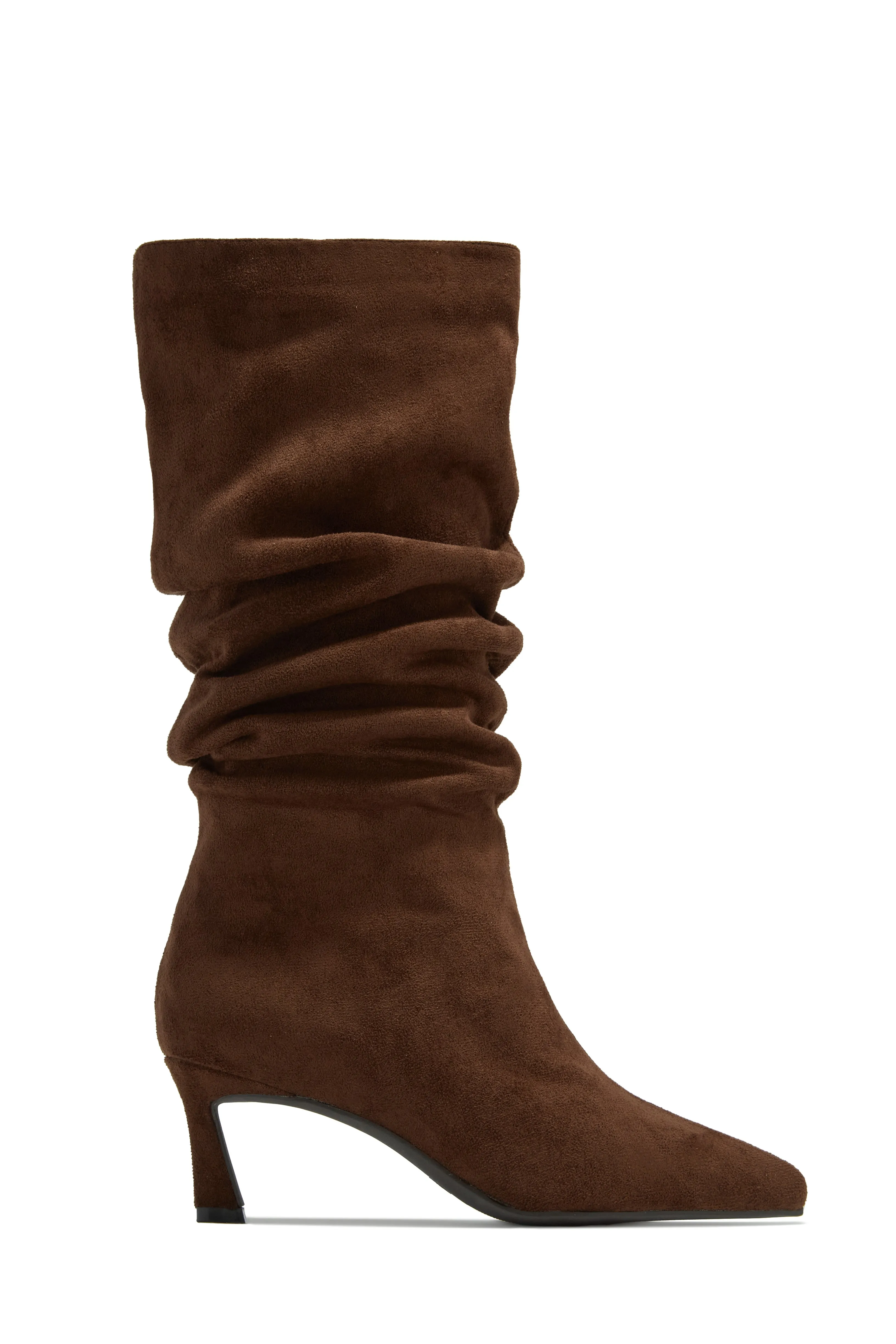 Karah Kitten Heel Boots - Brown Suede sold by Miss Lola