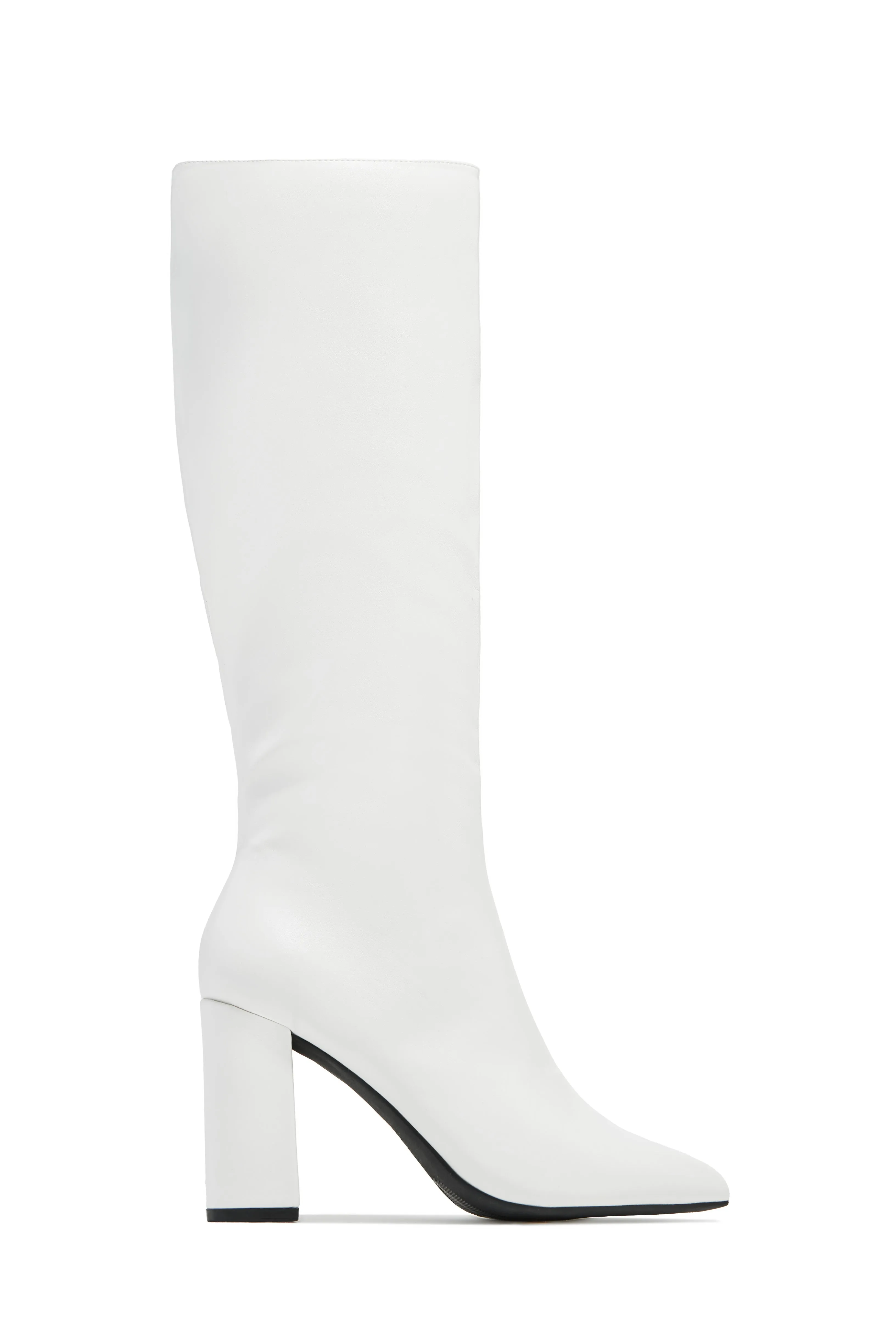 Darcy Block Heel Boots - White sold by Miss Lola