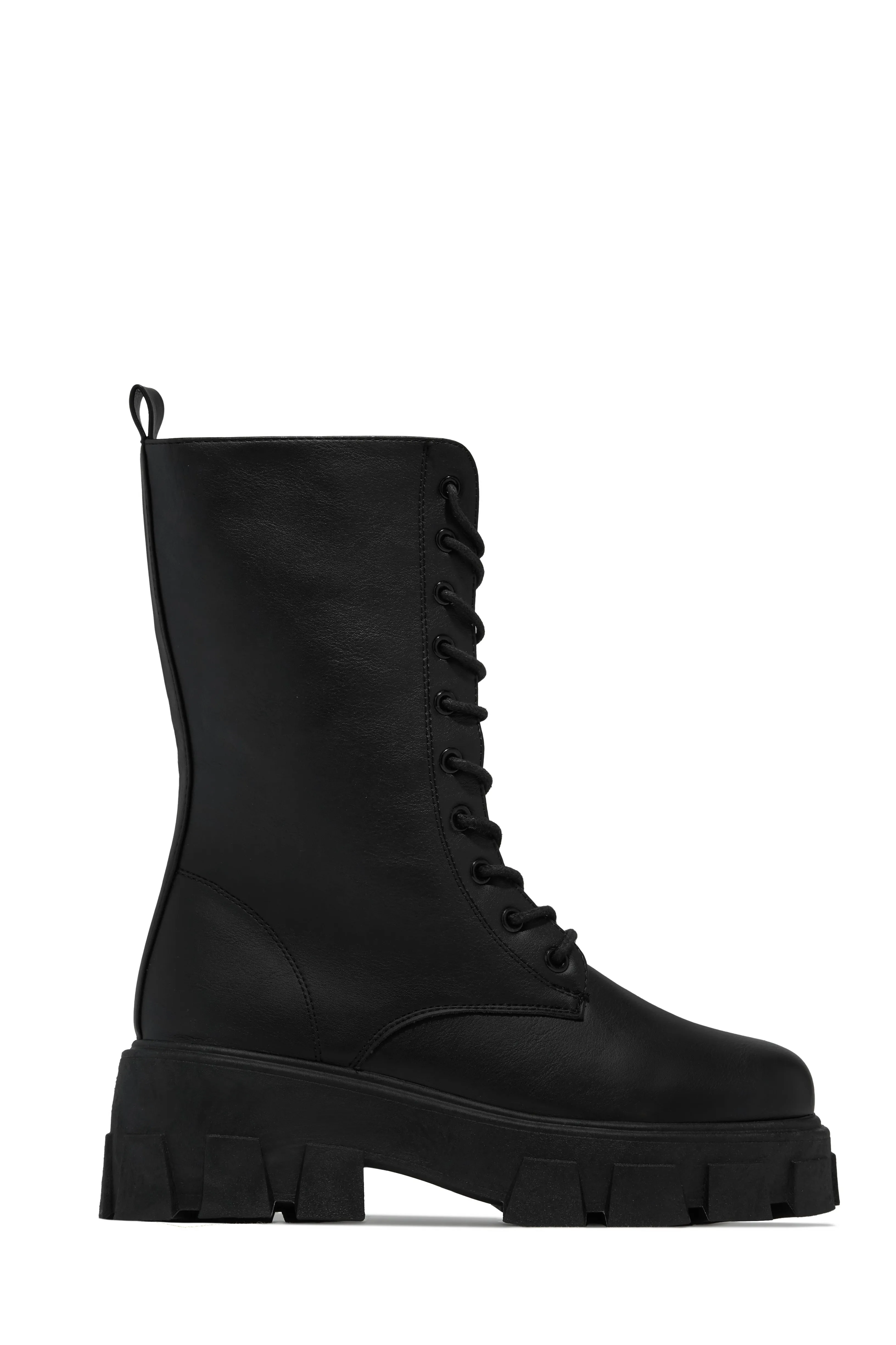 Jianna Lace Up Combat Boots - Black sold by Miss Lola product image thumbnail 2