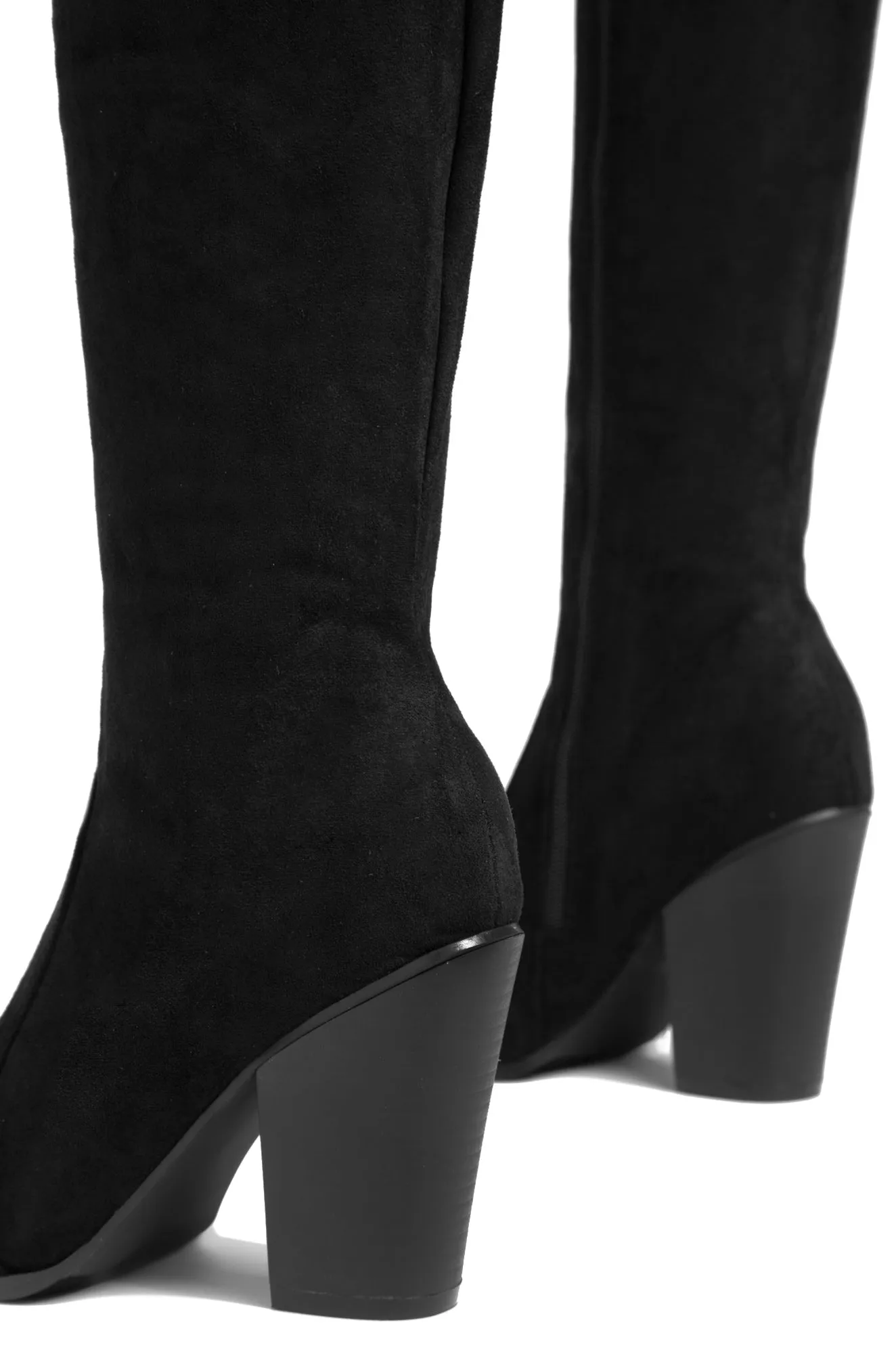 Roadie Over The Knee Block Heel Boots - Black sold by Miss Lola product image thumbnail 5