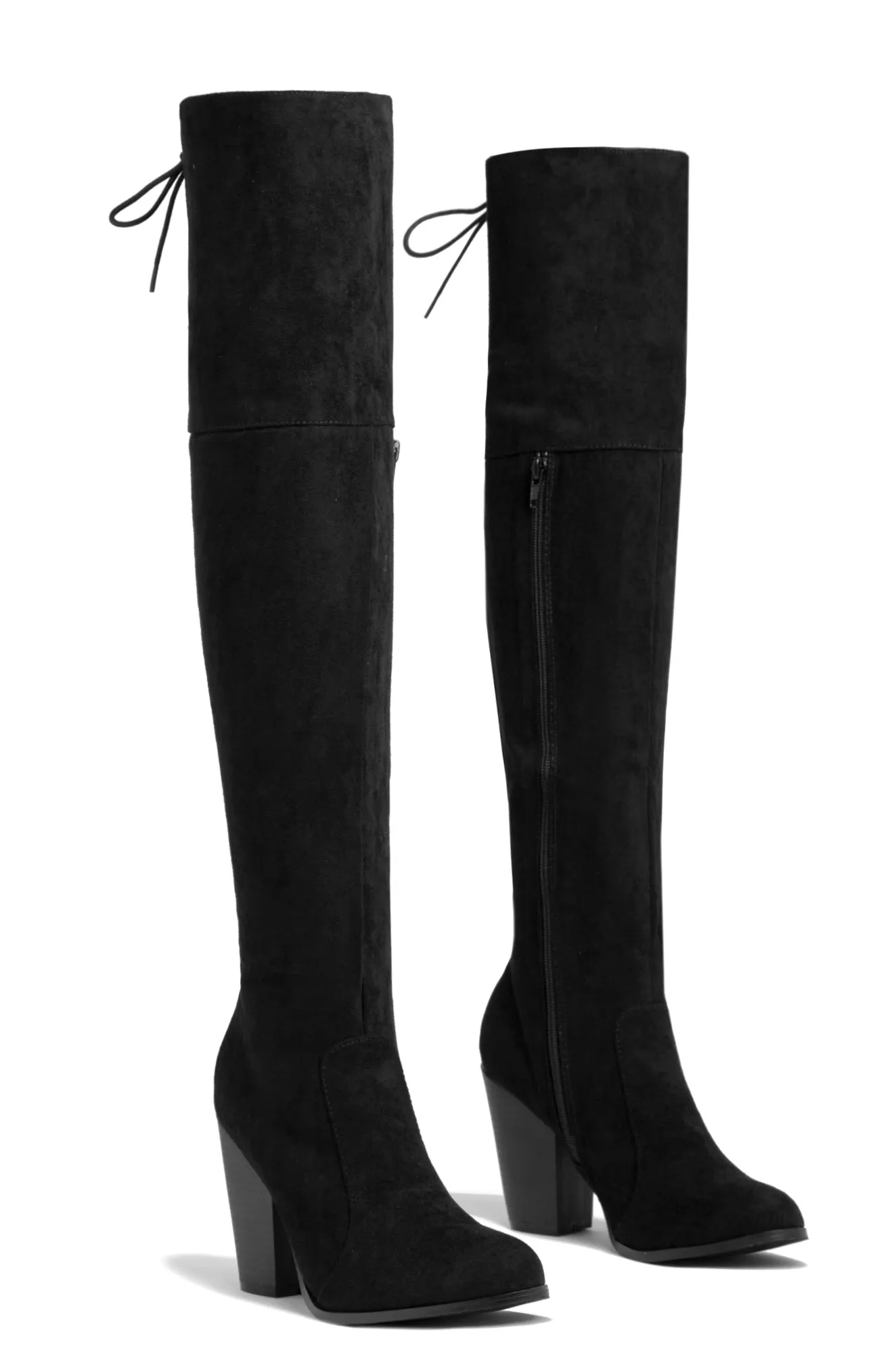 Roadie Over The Knee Block Heel Boots - Black sold by Miss Lola product image thumbnail 4
