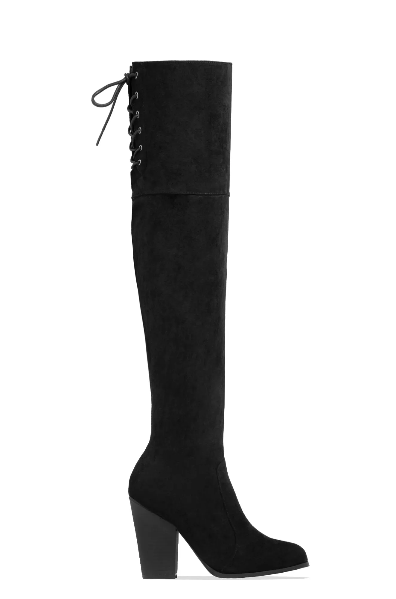 Roadie Over The Knee Block Heel Boots - Black sold by Miss Lola product image thumbnail 3