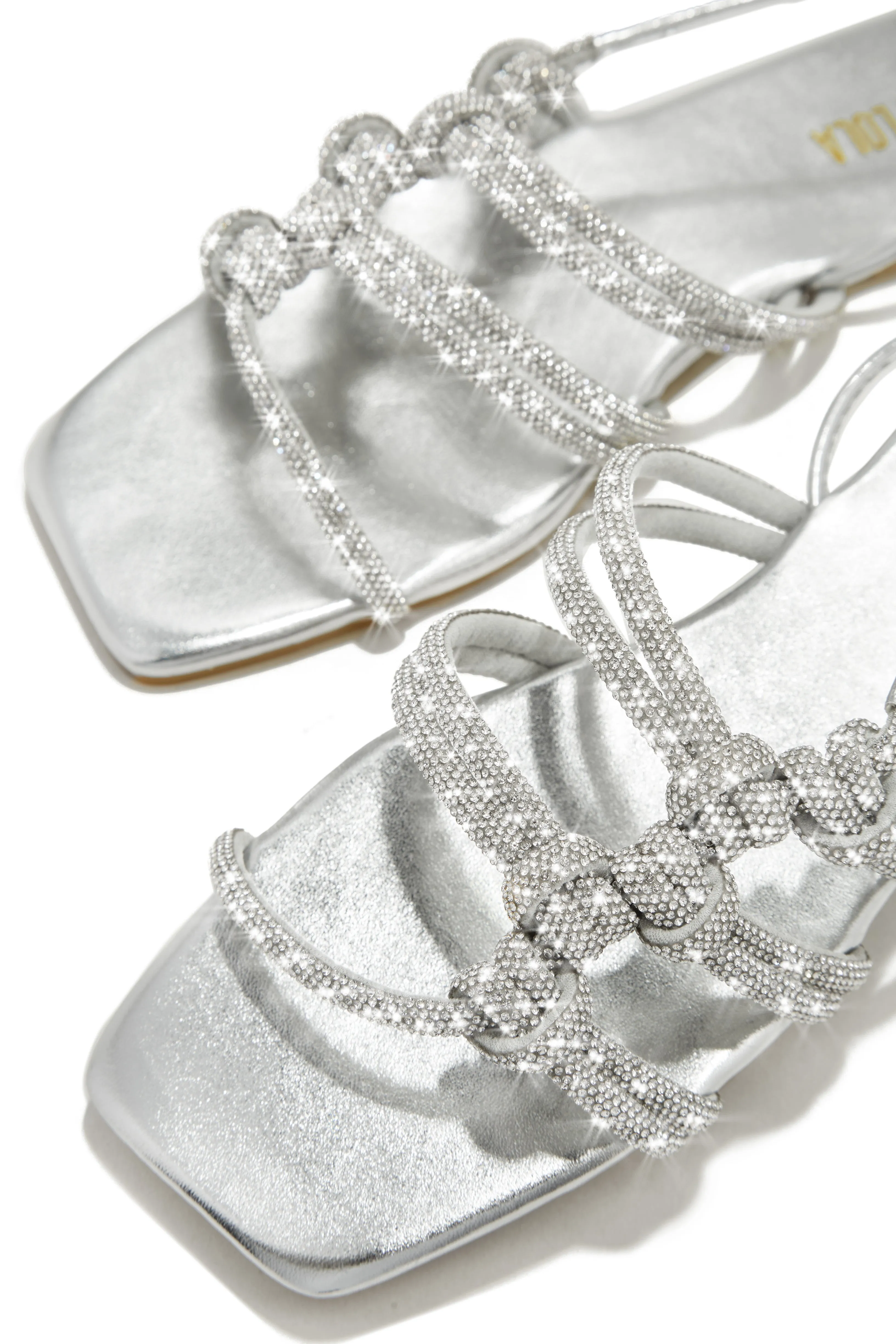 Ibiza Nights Embellished Lace Up Sandals - Silver sold by Miss Lola product image thumbnail 2