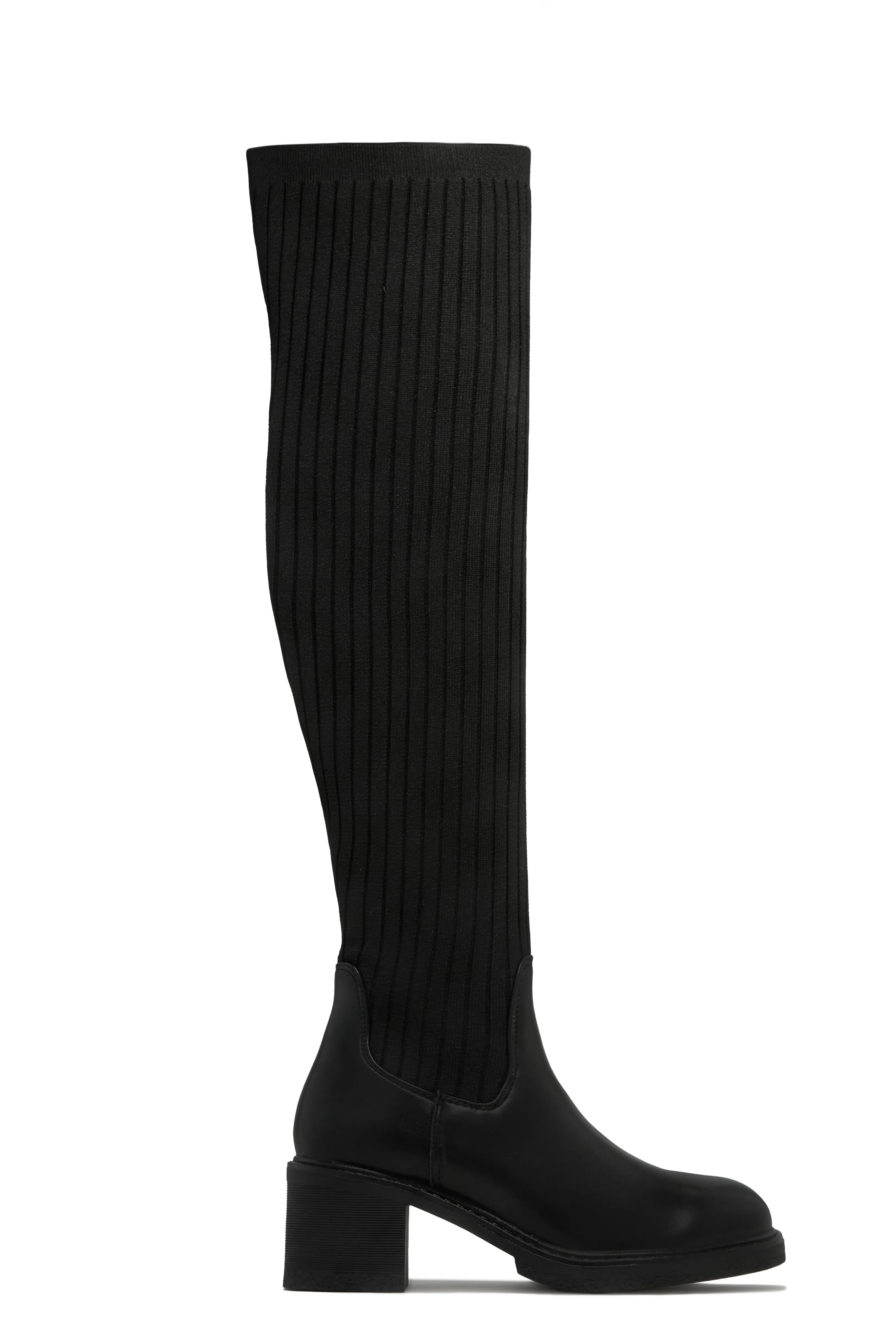 Melena Stretch Over The Knee Boots - Black sold by Miss Lola product image thumbnail 2
