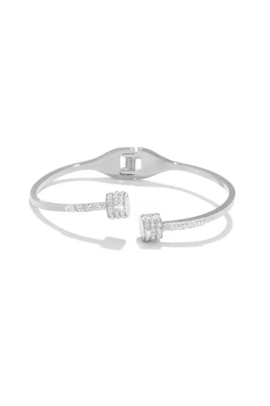 Amanda Stainless Steel CZ Bangle - Silver sold by Miss Lola