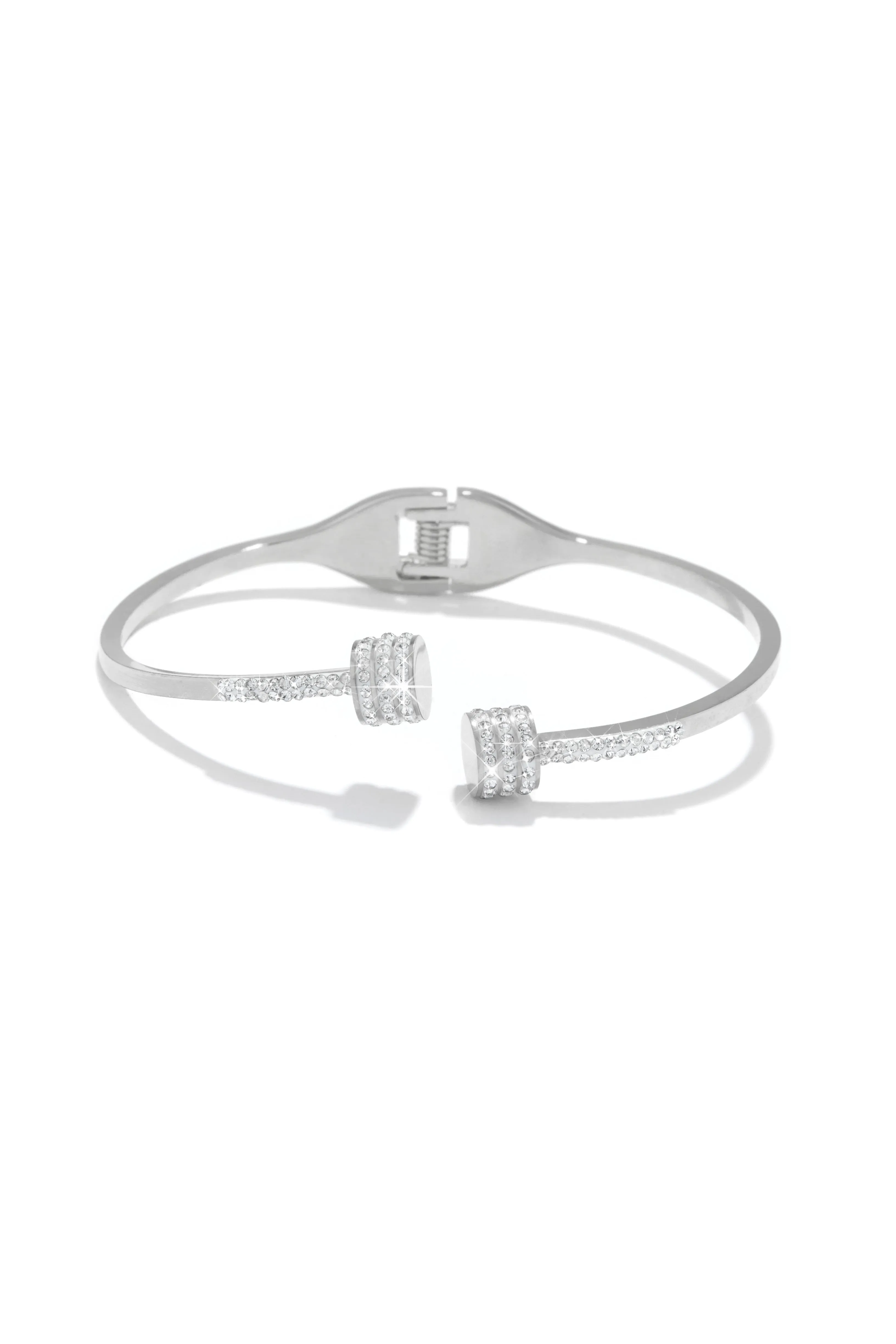 Amanda Stainless Steel CZ Bangle - Silver sold by Miss Lola