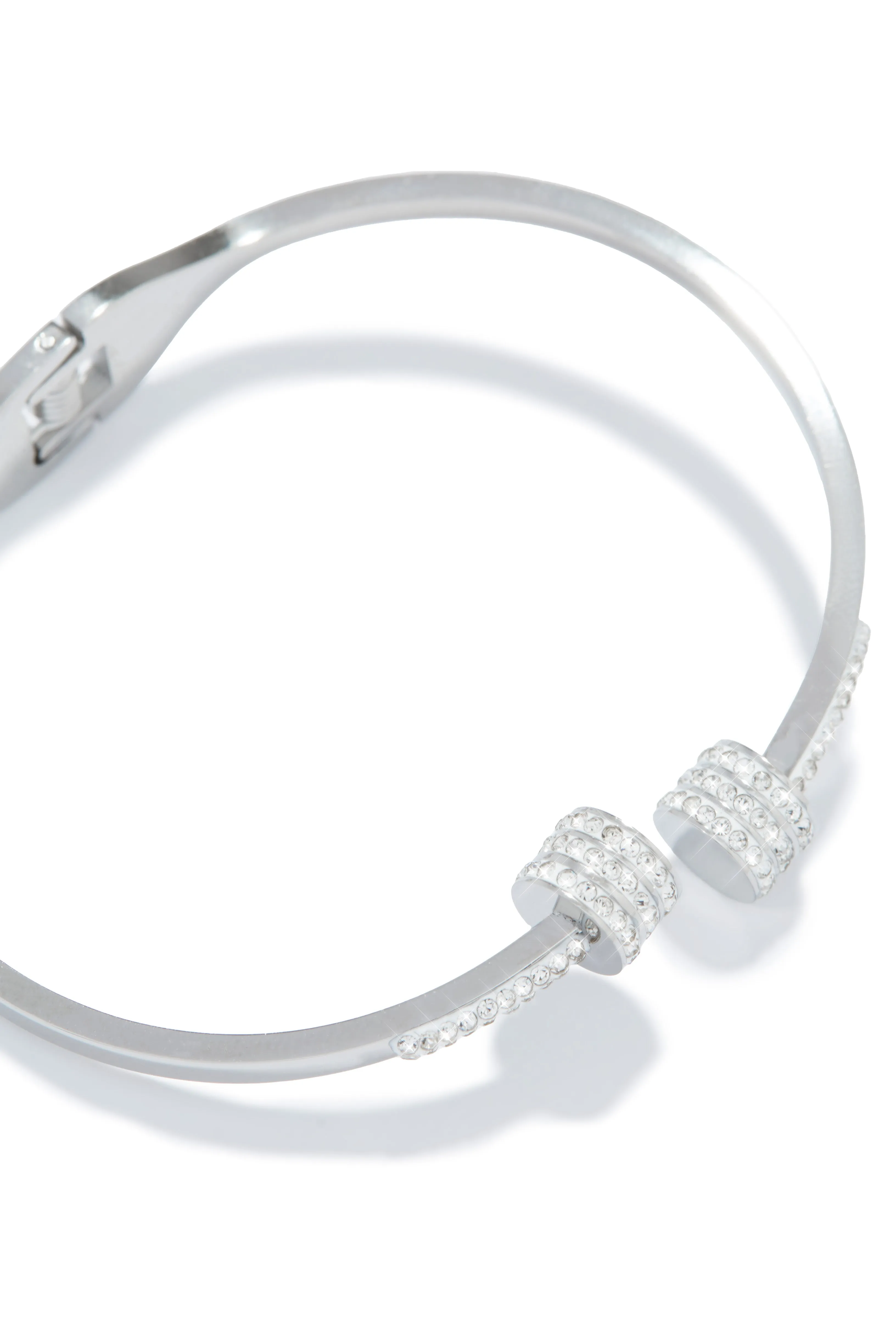 Amanda Stainless Steel CZ Bangle - Silver sold by Miss Lola product image thumbnail 2